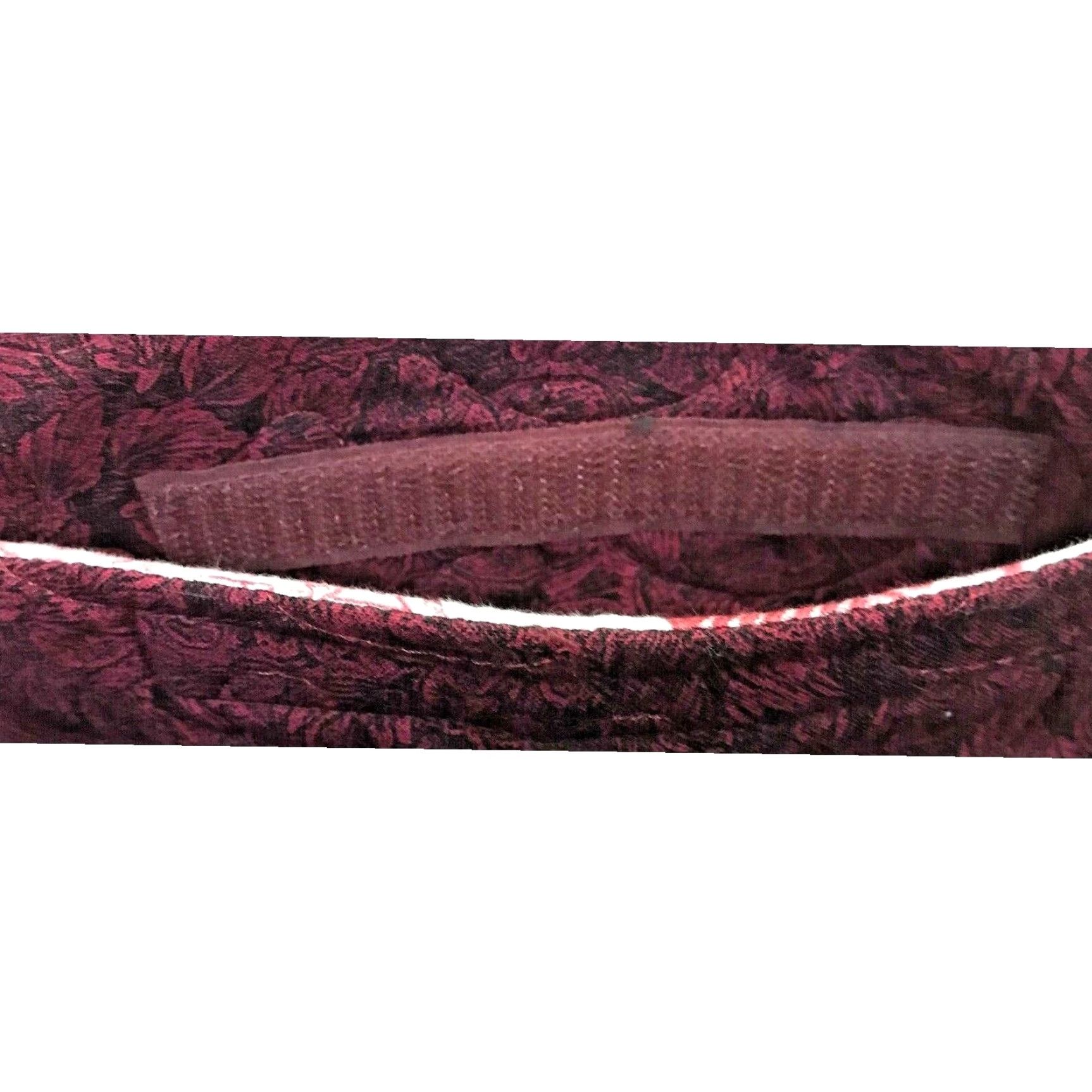 Vintage Lamar Bags by Lauren Backpack Women Burgundy Leaf Pattern Cotton Zipper Pockets Adjustable Straps 12"h x 14"l x 3"d Size ONE SIZE - 5 Thumbnail