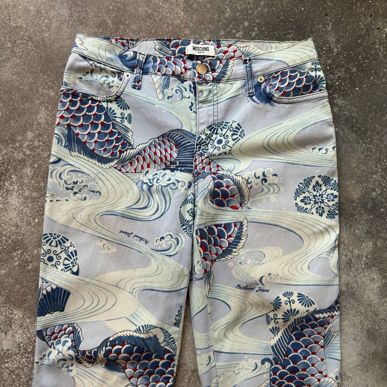 Moschino Moschino Japanese Koi Fish Retro Pants Size 28" / US 6 / IT 42 - 3 Thumbnail