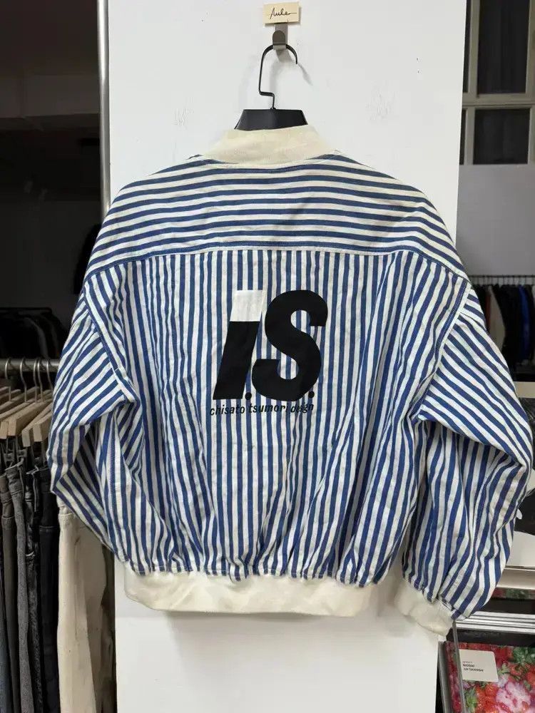 Sz 9 Issey Miyake Sports 90s Logo Stripes Bomber-2505