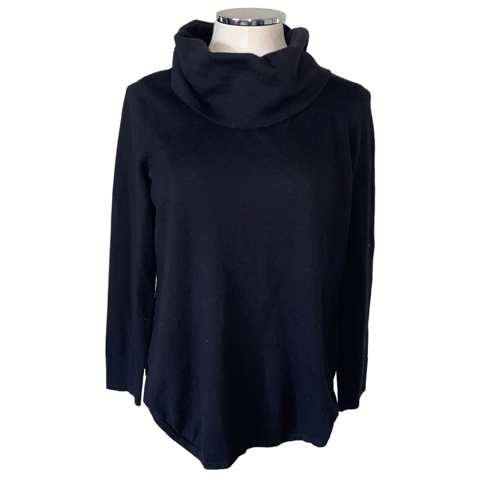 Chicos Chico’s Cam Black Cowl Neck Long Sleeve Pullover Sweater 1 Size S / US 4 / IT 40 - 2 Thumbnail