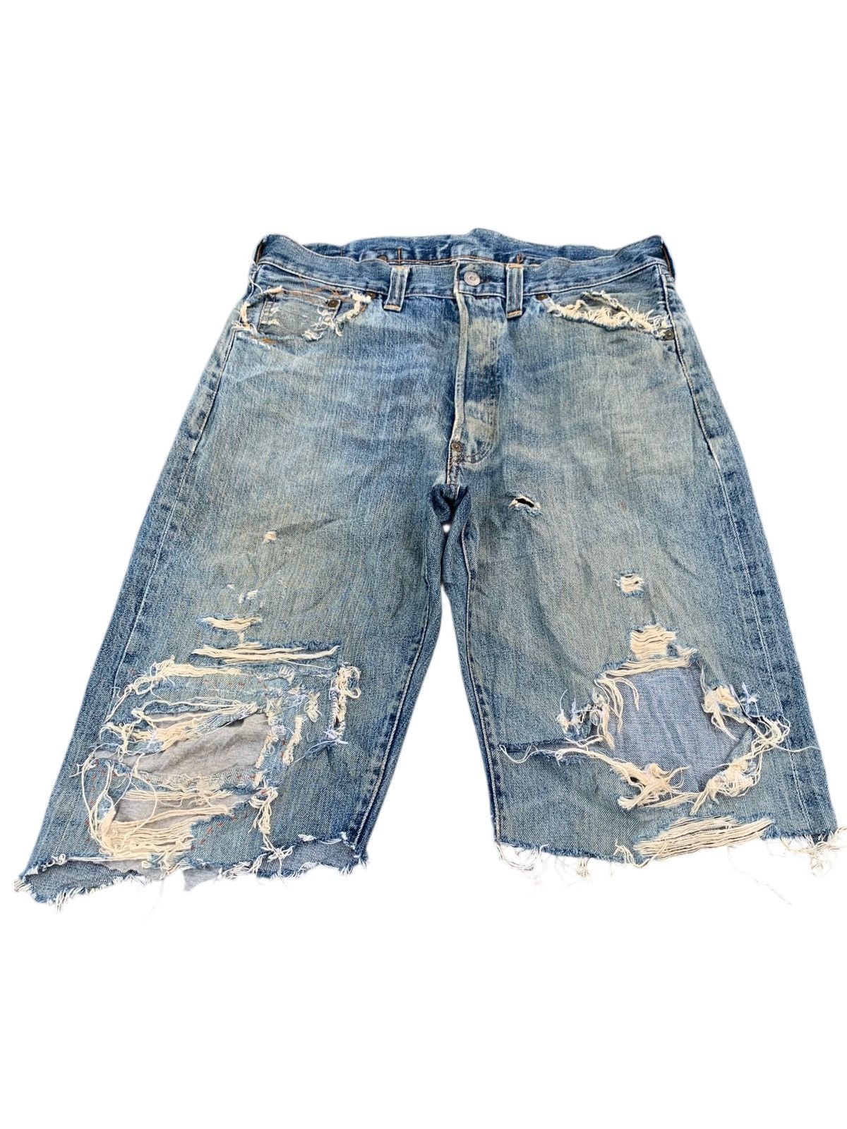 Levi's VINTAGE LEVI’S BIG E SELVEDGE BUCKLE BACK DISTRESSED DENIM Size US 32 / EU 48 - 3 Thumbnail