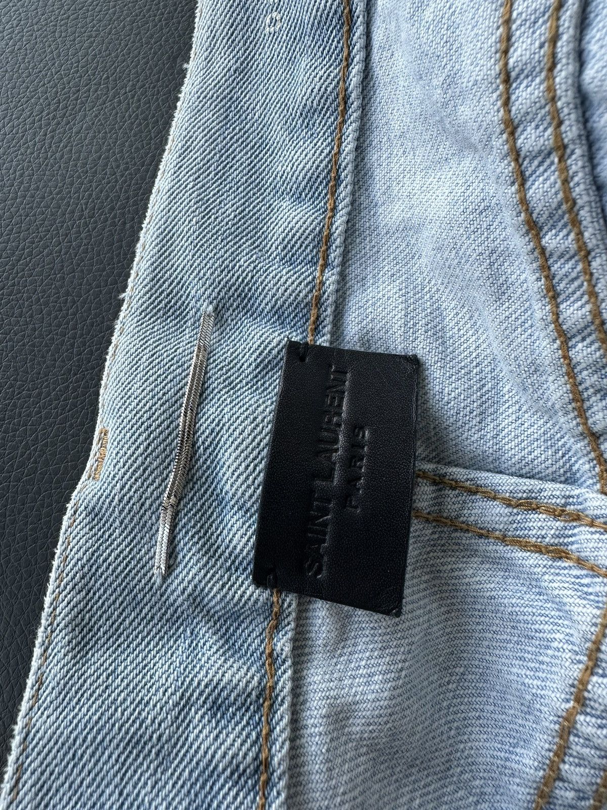 Saint Laurent Paris SLP Super Rare Brand New Trashed Ripped Skinny Denim Jeans Size US 33 - 12 Thumbnail