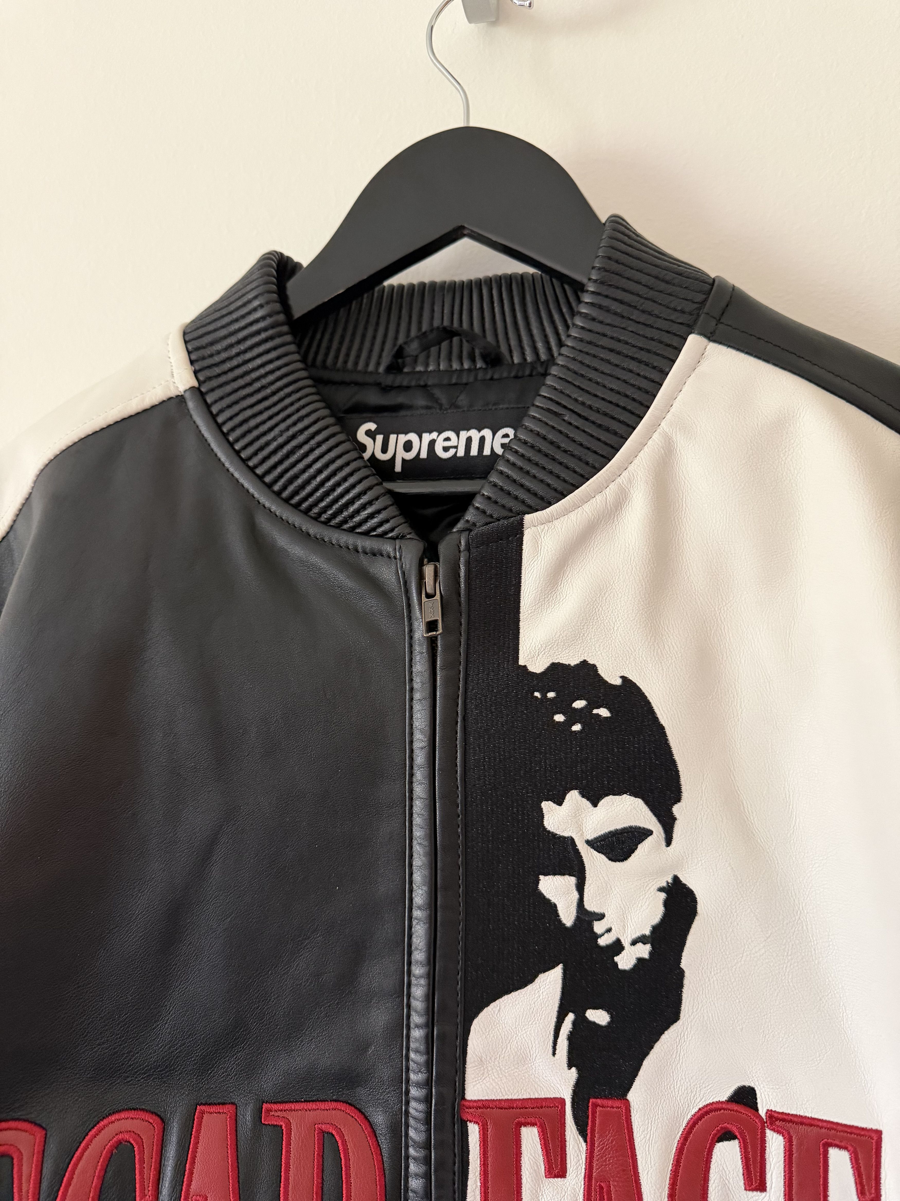 Supreme Supreme Scarface Embroidered Leather Jacket in Black Size US XL / EU 56 / 4 - 2 Thumbnail
