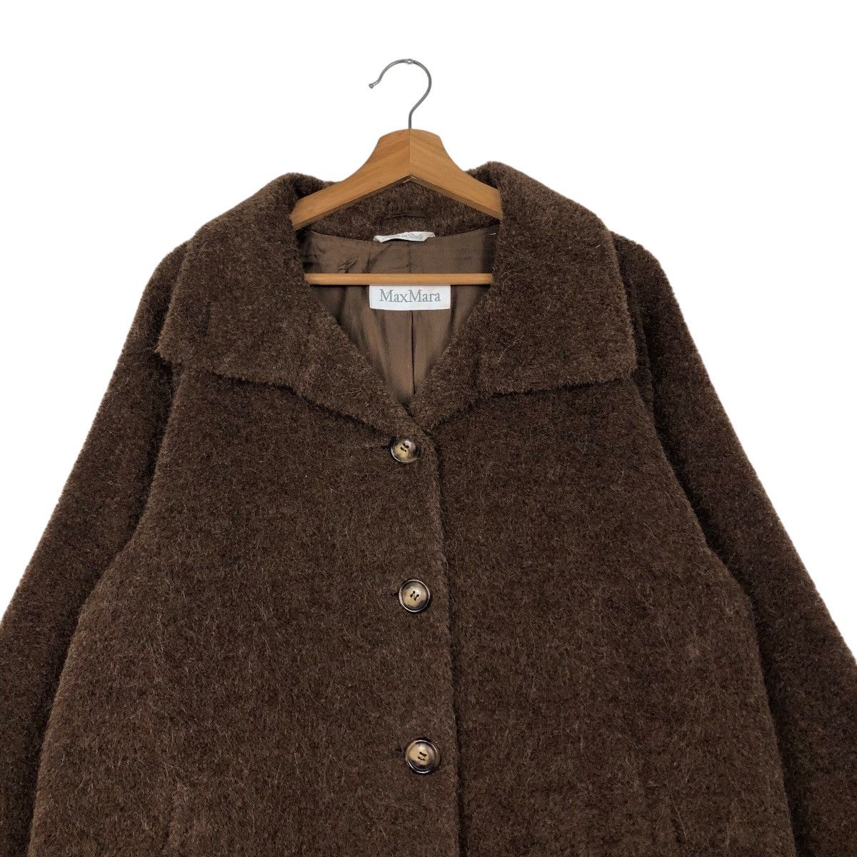 Vintage 📌Vintage Long Jacket Mohair Wool Fur Max Mara Double Breast Size US M / EU 48-50 / 2 - 4 Thumbnail