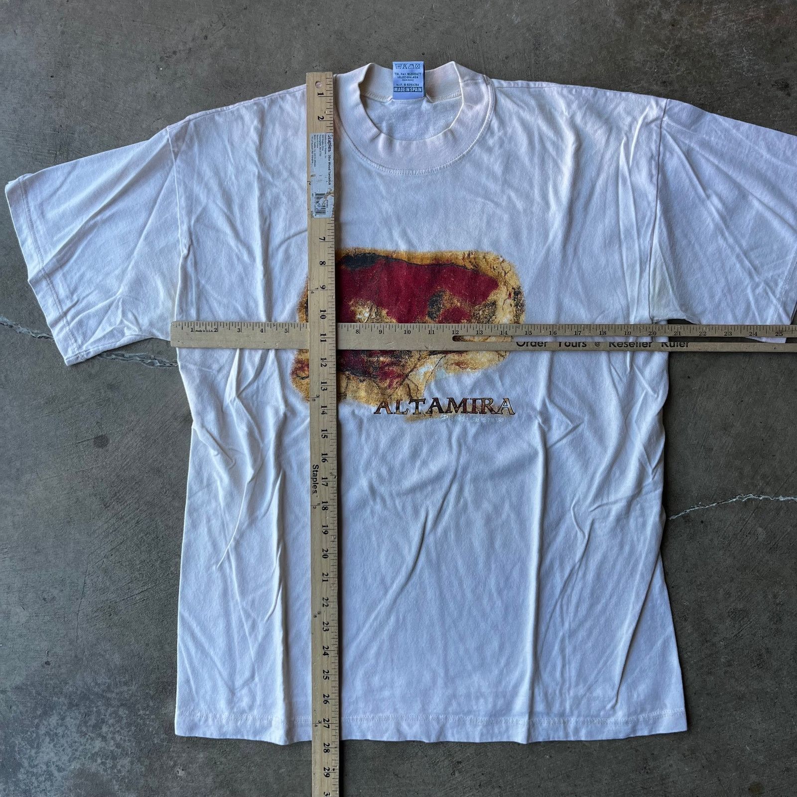 Vintage VINTAGE CAVE OF ALTAMIRA ART TEE SHIRT WHITE GRAPHIC XL 90S Size US XL / EU 56 / 4 - 3 Thumbnail