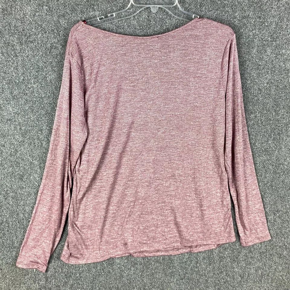 Other Ambiance Top Women's XL Long Sleeve Burgundy Rayon Blend Size XL / US 12-14 / IT 48-50 - 7 Thumbnail