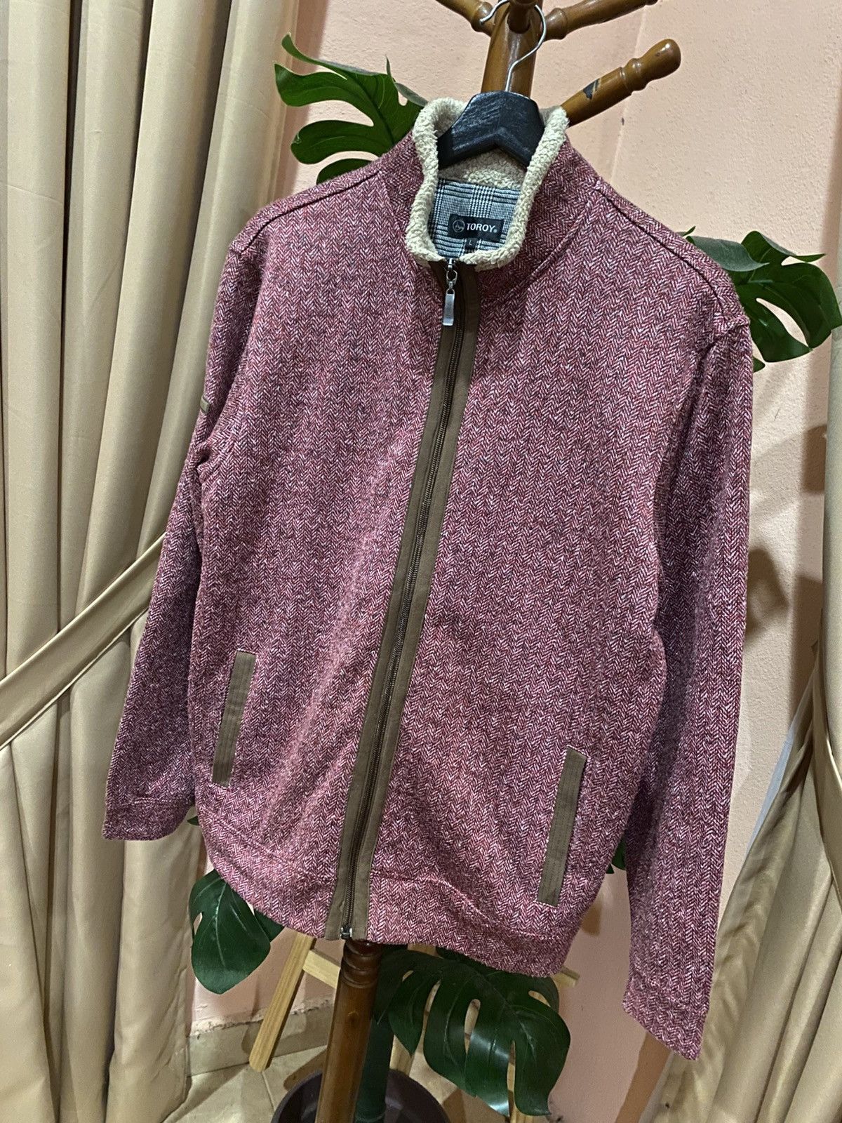 Vintage Vintage TOROY Zip-Up Wool Blend Jacket with Sherpa Collar Size US M / EU 48-50 / 2 - 2 Thumbnail