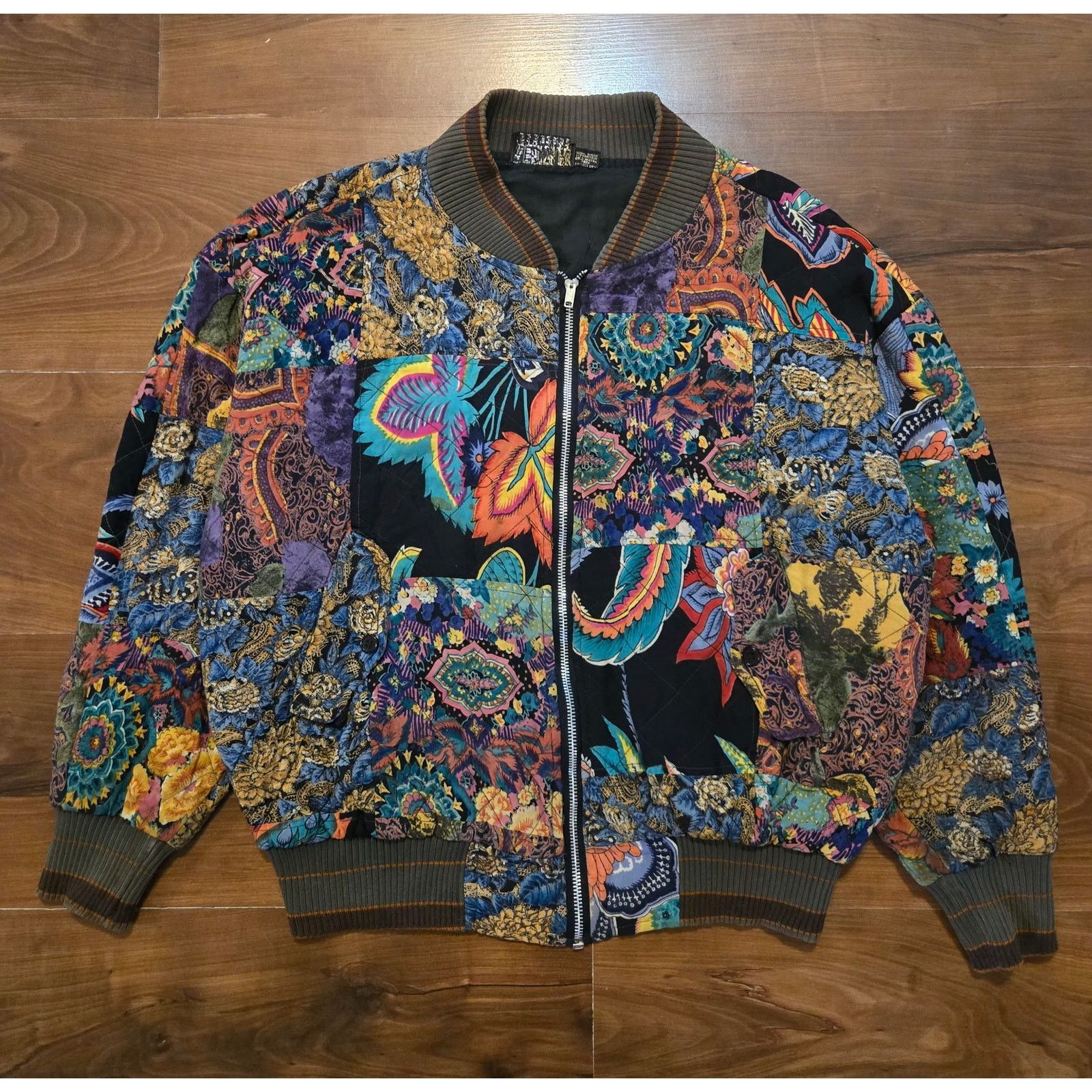 Vintage Vintage 80s 90s Mix Pattern Rayon Oversized Jacket Size XL Size XL / US 12-14 / IT 48-50 - 1 Thumbnail