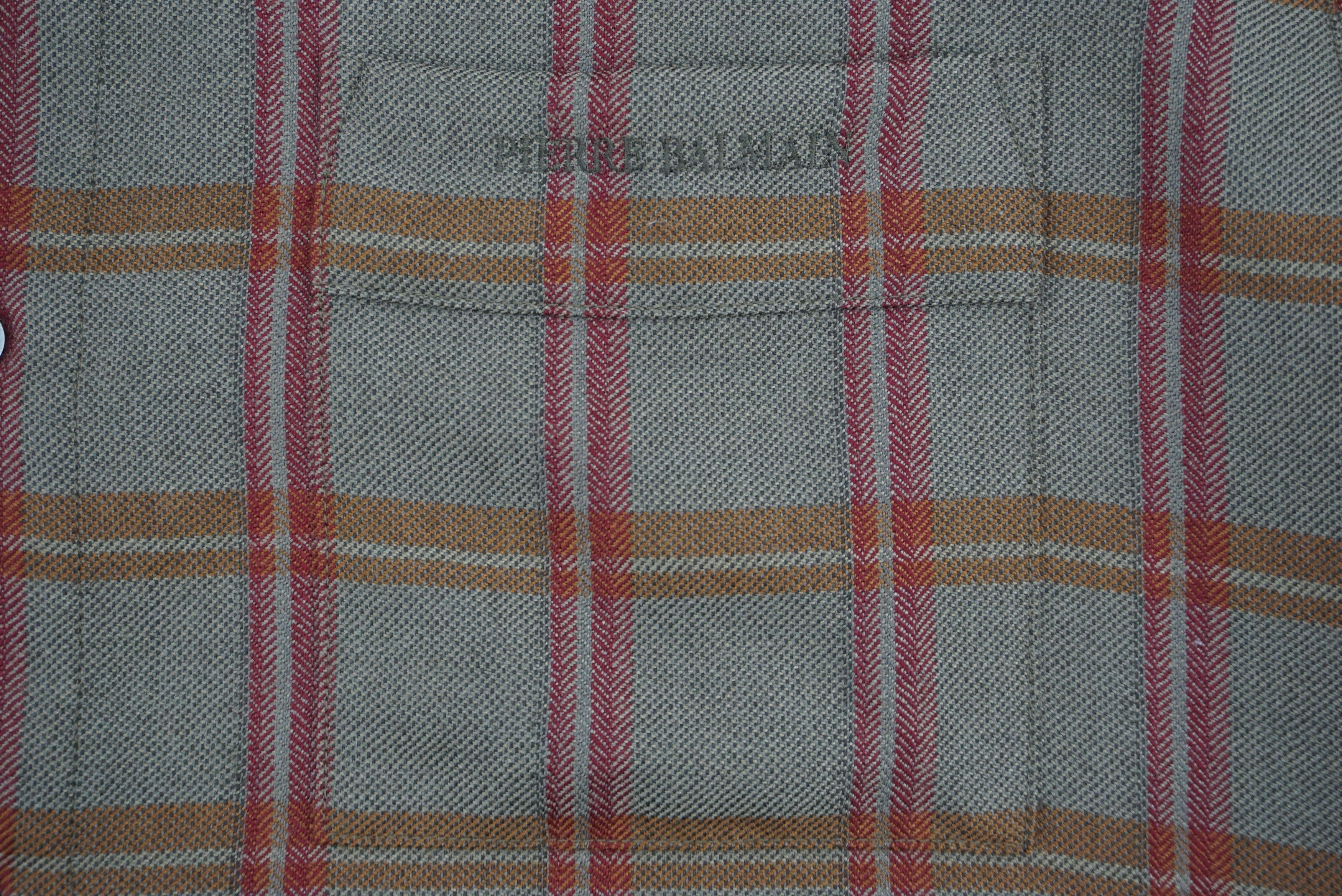 Pierre Balmain Vintage Plaid Wool Button Down Shirt Made in Japan Size US M / EU 48-50 / 2 - 5 Thumbnail
