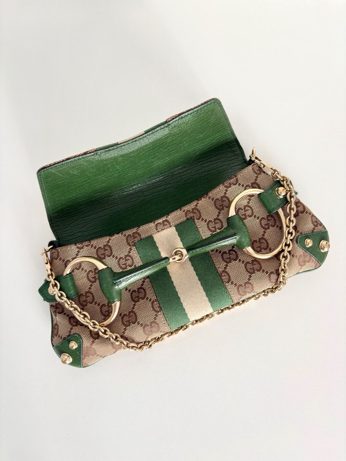 Gucci Gucci Horsebit Green Chain Clutch Size ONE SIZE - 11 Thumbnail