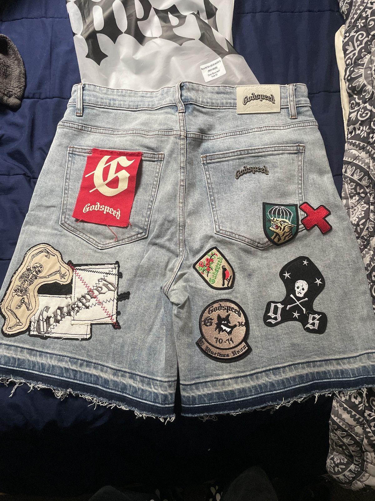 Godspeed Godspeed Patchwork Denim Shorts (Blue) Size US 32 / EU 48 - 5 Thumbnail