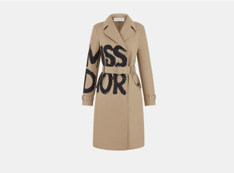 Dior o1w1db11225 457M15 Trench Coat in Beige/Black Size XS / US 0-2 / IT 36-38 - 1 Thumbnail