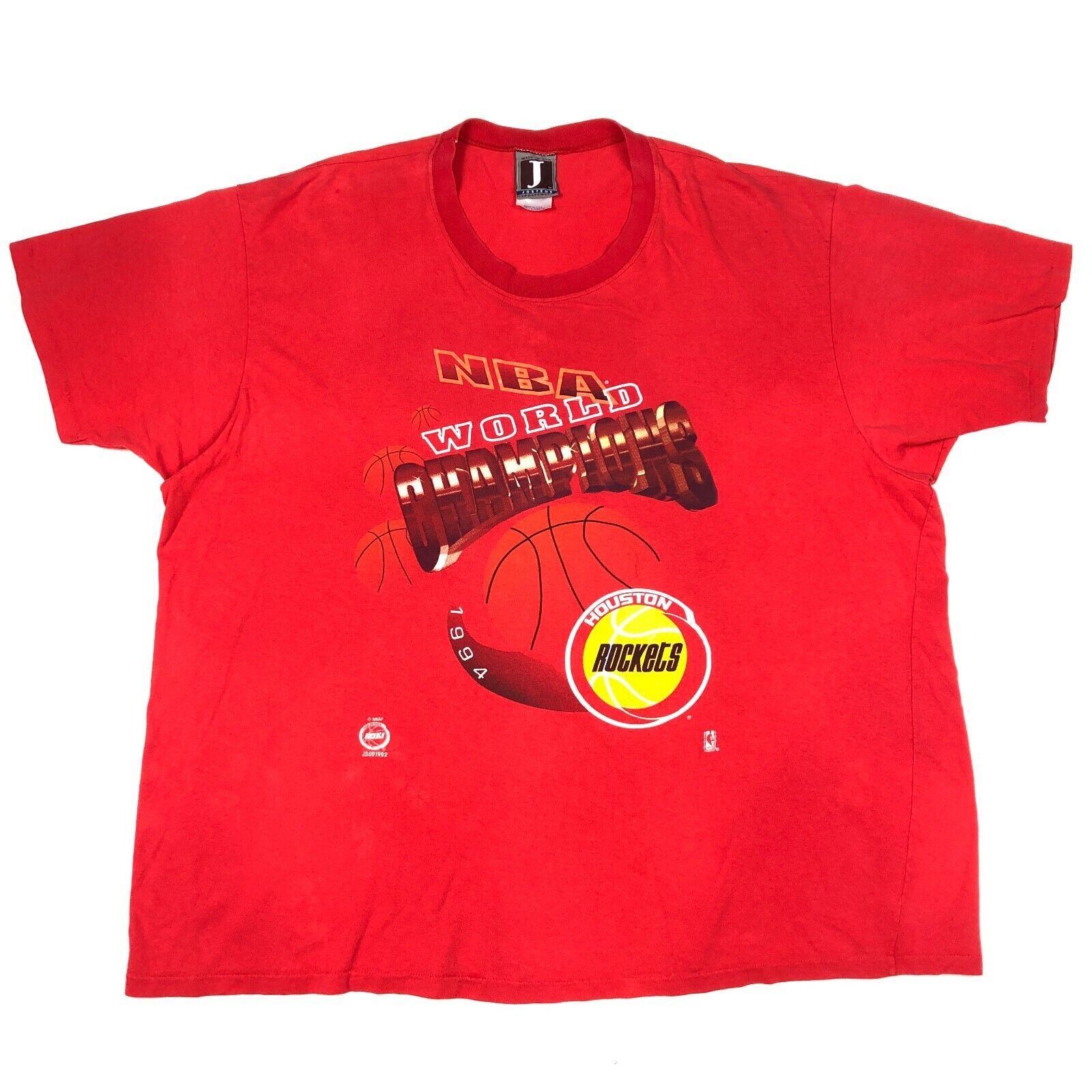 Vintage Vintage 1994 Houston Rockets NBA World Champs Red Tee 2XL Size US XXL / EU 58 / 5 - 1 Thumbnail