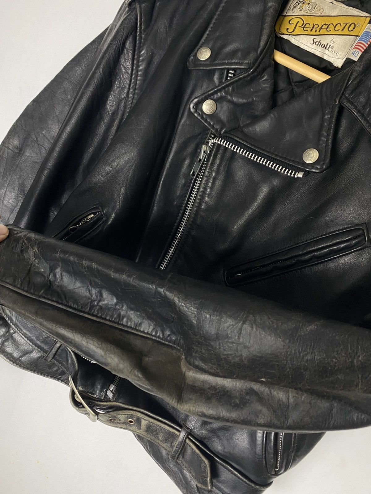 Schott Rare Vintage 80s Schott Perfecto Double Collar Size 40 Size US L / EU 52-54 / 3 - 3 Thumbnail