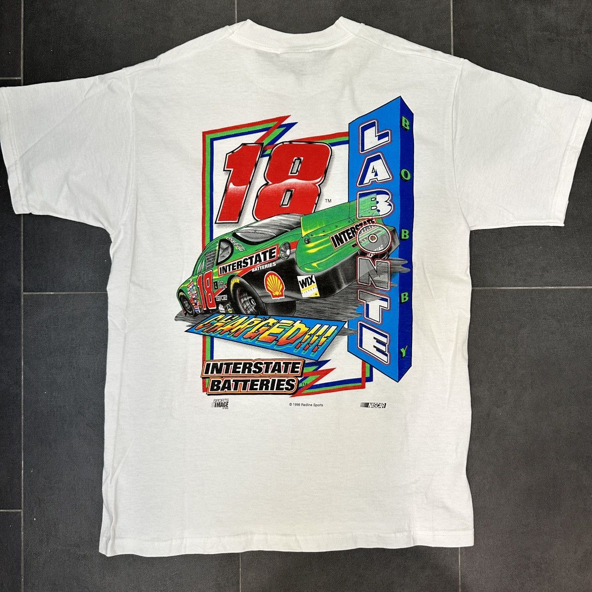 NASCAR Crazy vintage 90s Bobby Labonte double sided nascar t-shirt Size US M / EU 48-50 / 2 - 4 Thumbnail