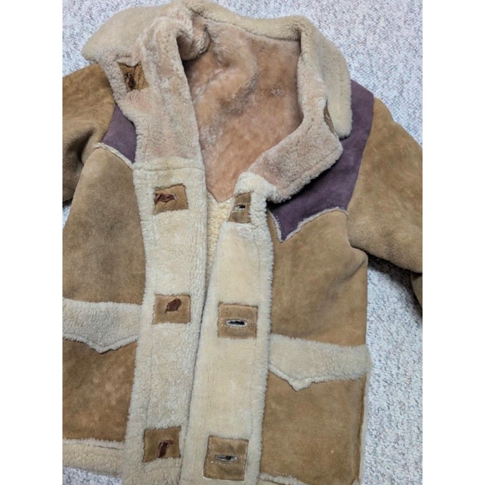 Vintage VINTAGE Shearling Leather Coat Western Cowboys Rancher Jacket Men M Brown Sheepskin Leather Coat Chest 40 Size US M / EU 48-50 / 2 - 5 Thumbnail