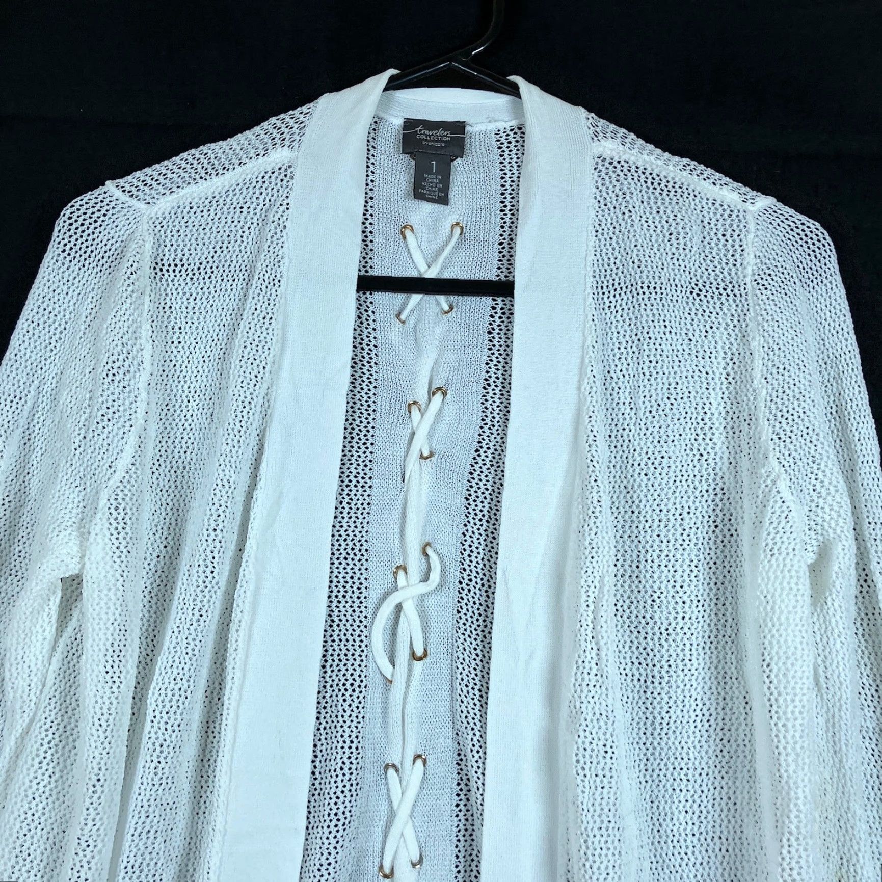 Vintage Chico's Travelers Womens Cardigan White Open Front 3/4 Sleeve Sheer M Cardigan Women Open Front Sheer 3/4 Sleeve White M Size M / US 6-8 / IT 42-44 - 2 Thumbnail