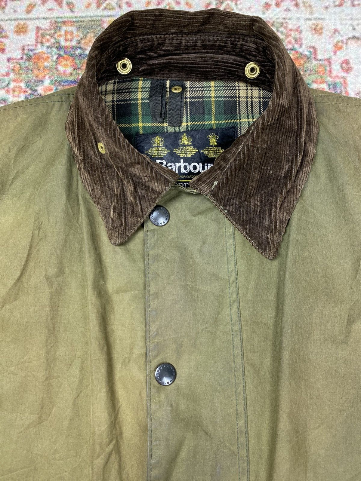 Barbour Vintage Sunfaded Barbour Border Waxed Jacket Made in England Size US XL / EU 56 / 4 - 11 Thumbnail
