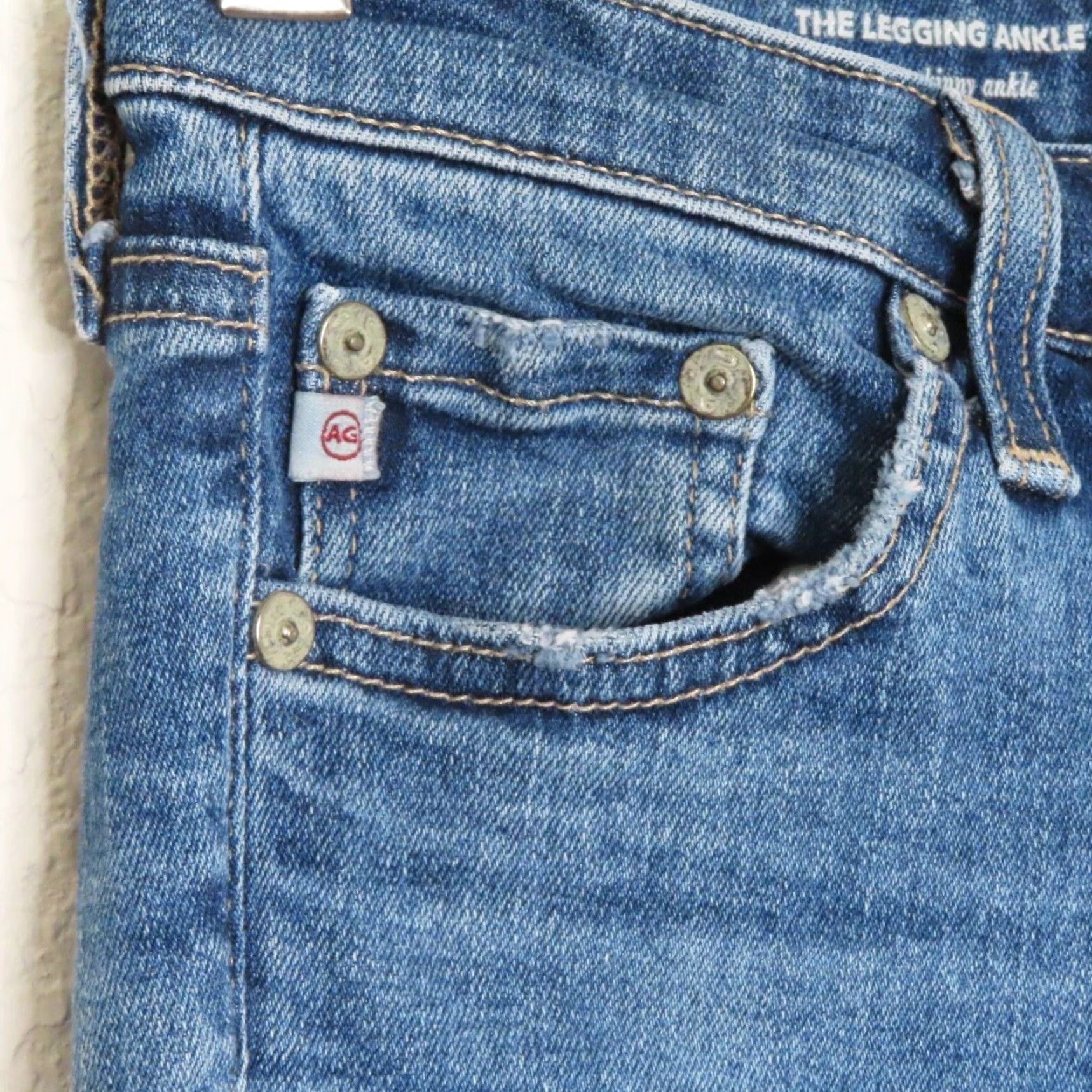 Denime AG Adriano Goldschmied Womens Jeans 27 Legging Super Skinny Ankle Denim Blue 5-Pocket Stretch Regular Vintage No N/A Size 27" / US 4 / IT 40 - 3 Thumbnail