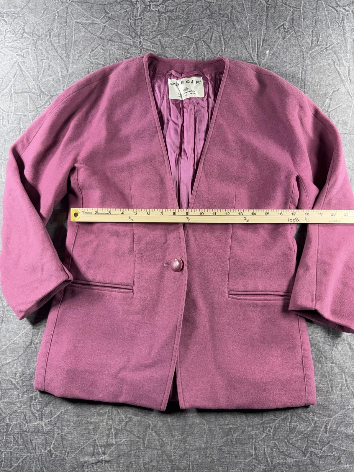 Jaeger Jaeger Blazer Women's 10 Pink Pure New Wool Size L / US 10 / IT 46 - 5 Thumbnail