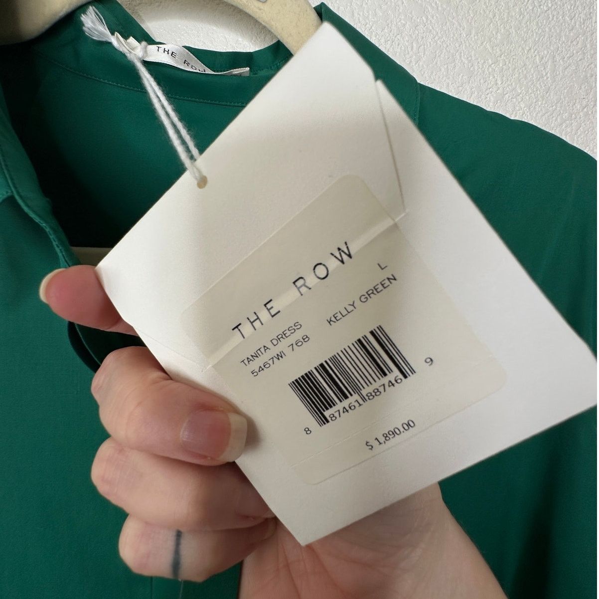 The Row NWT The Row Green Long Sleeve 3/4 Button Belted Shirtdress L Size L / US 10 / IT 46 - 14 Thumbnail
