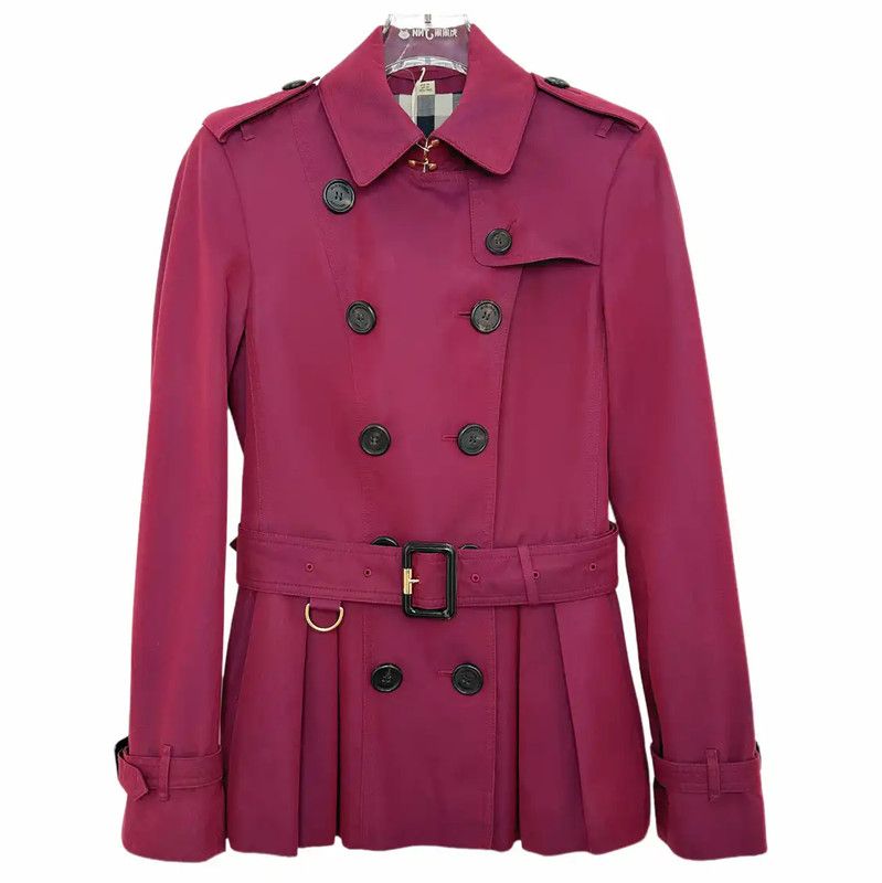 Burberry Burberry Pink Cotton Short Trench Coat Size XS / US 0-2 / IT 36-38 - 1 Thumbnail