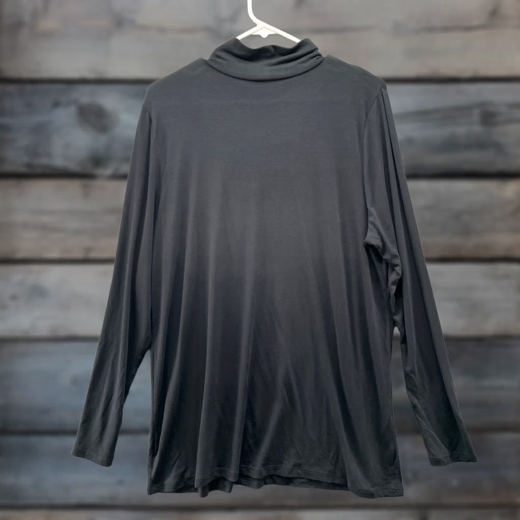 Torrid Torrid Turtleneck Long Sleeve T-Shirt Womens 2X Black Jersey Knit Modal Blend Size XXL / US 16-18 / IT 52-54 - 1 Thumbnail