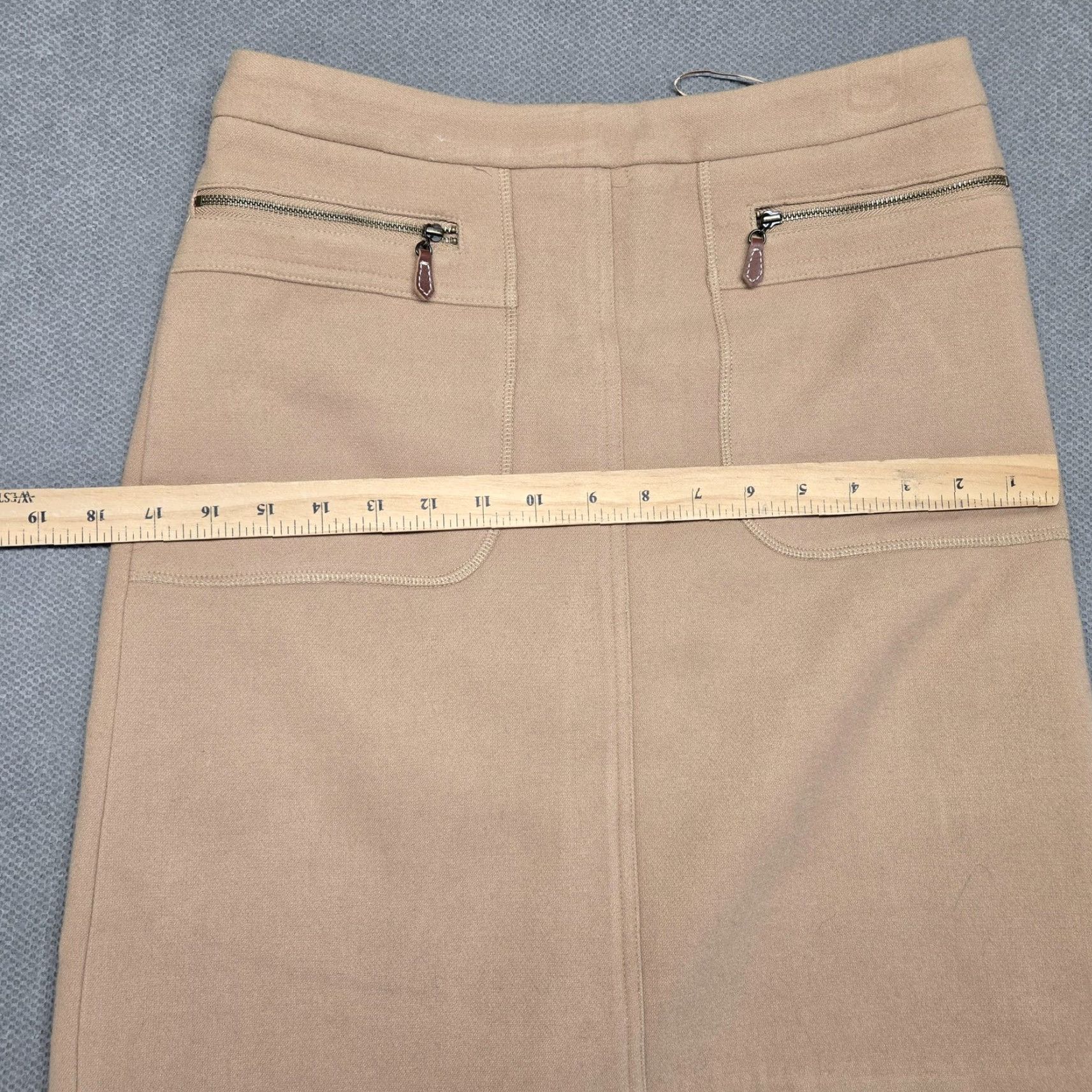 J.McLaughlin J. McLaughlin Skirt Womens 0 Beige A-Line Knee Length Lined Pockets Zip Size 25" / US 0 / IT 36 - 5 Thumbnail