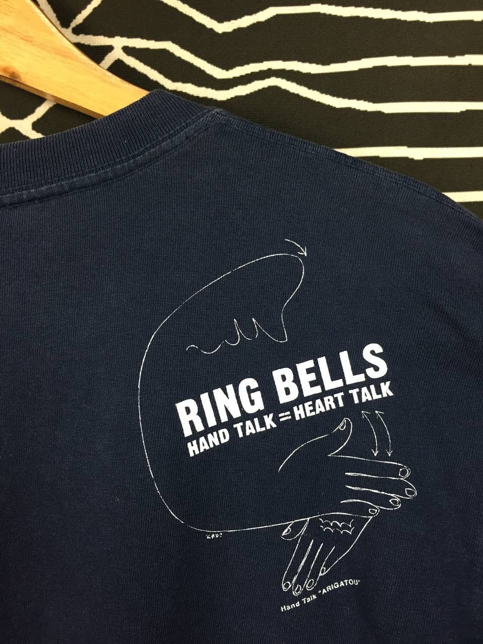 Japanese Brand Hidehiko Kado Ring Bells Hand Talk Heart Talk Pop Art Tee Size US L / EU 52-54 / 3 - 10 Thumbnail