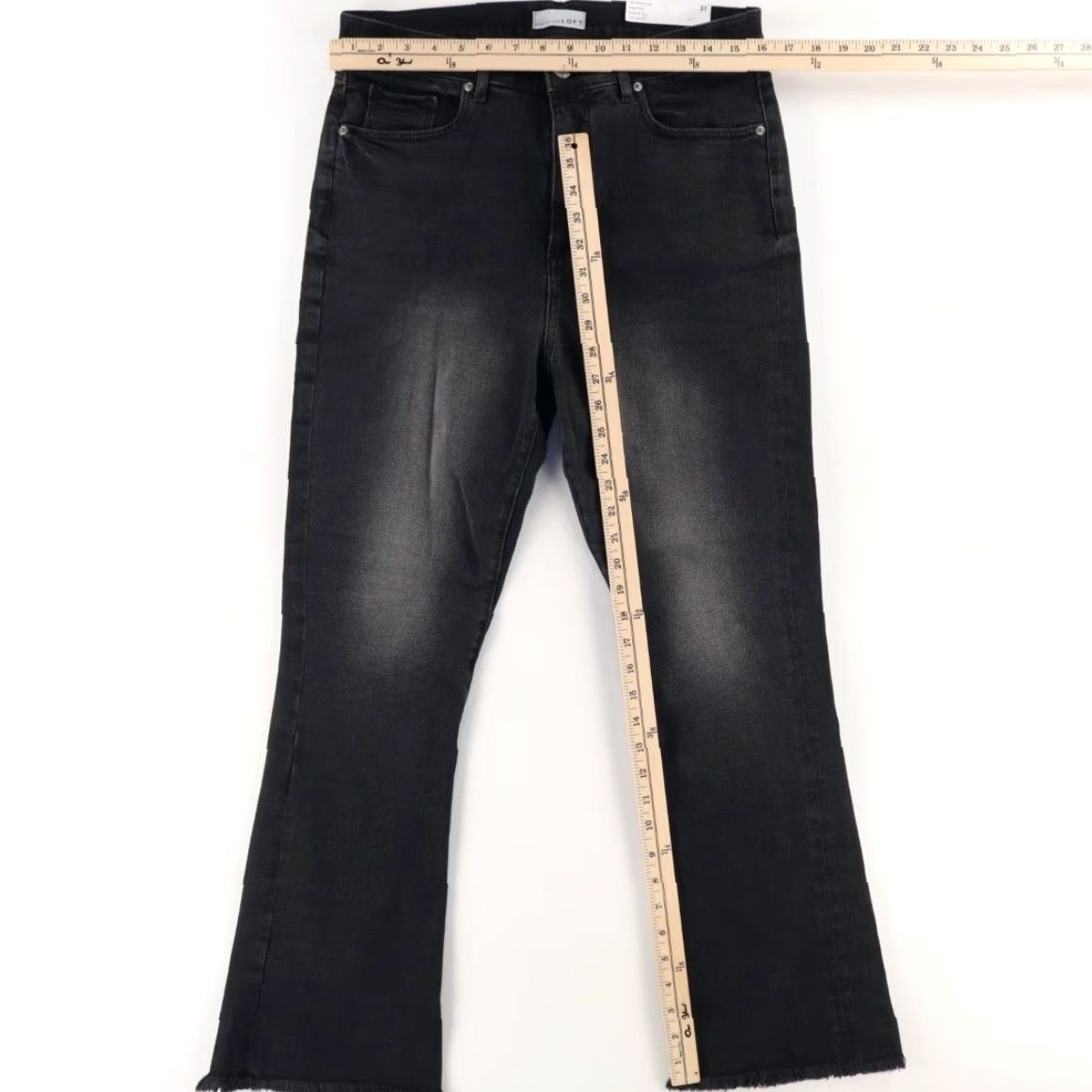 Loft Loft Jeans The Kick Crop Tall Cotton Denim Black Women's 31 Slim Inseam 30in 32 Waist Regular 5% Stretch Shirt Pants Casual Size 24" / US 00 / IT 34 - 3 Thumbnail