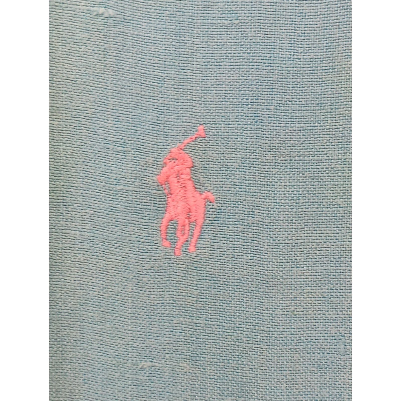 Polo Ralph Lauren Polo Ralph Lauren Shirt Men XL 100% Linen Blue Short Sleeve Pink Pony Logo Button-Up Size US XL / EU 56 / 4 - 5 Thumbnail