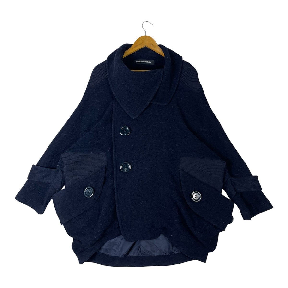 Issey Miyake HaaT ISSEY MIYAKE 2019AW Leaf Pattern Long Coat Size 
