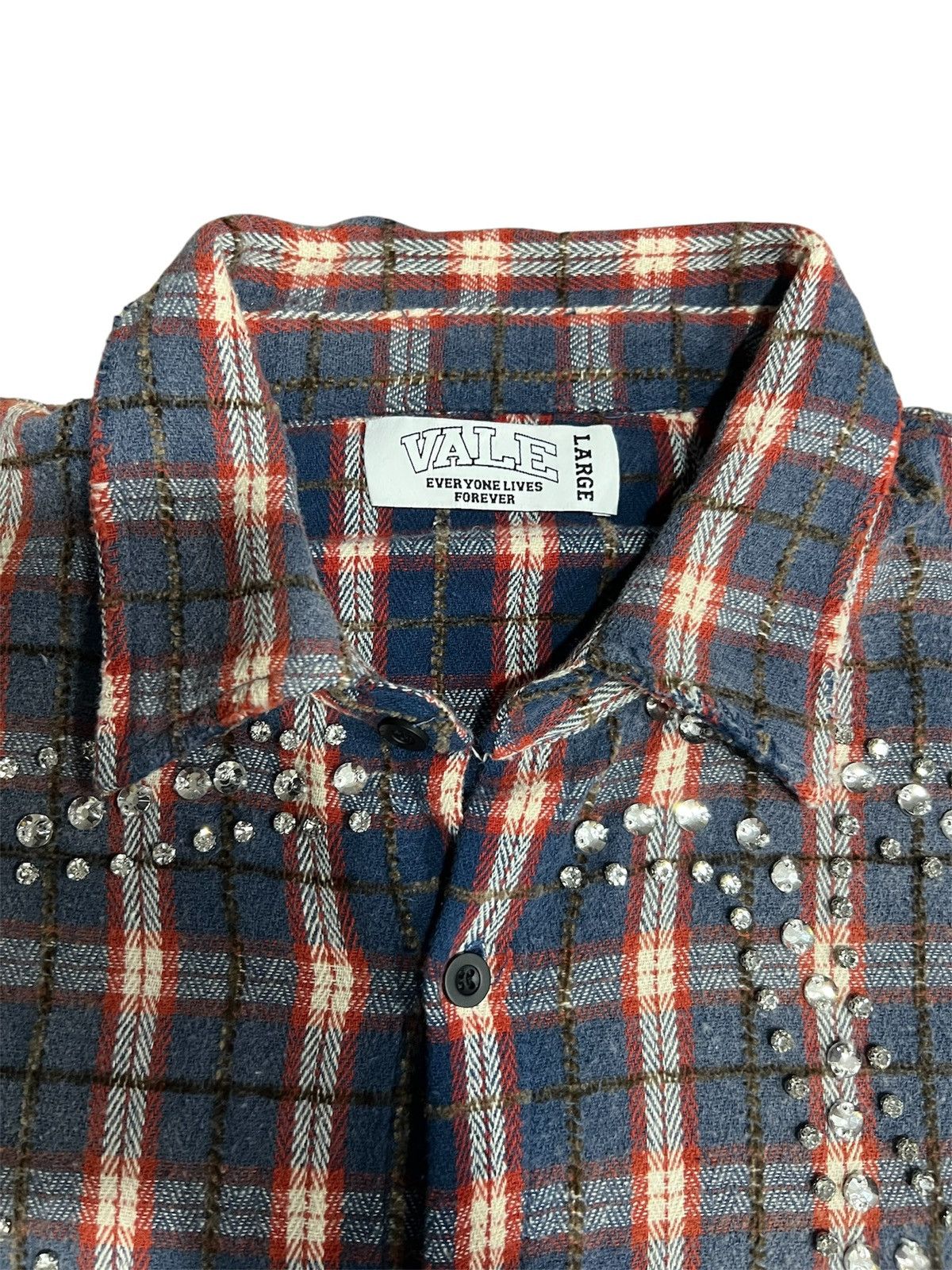 Vale Vale Forever Rhinestone Web Flannel Blue Red Size US L / EU 52-54 / 3 - 4 Thumbnail