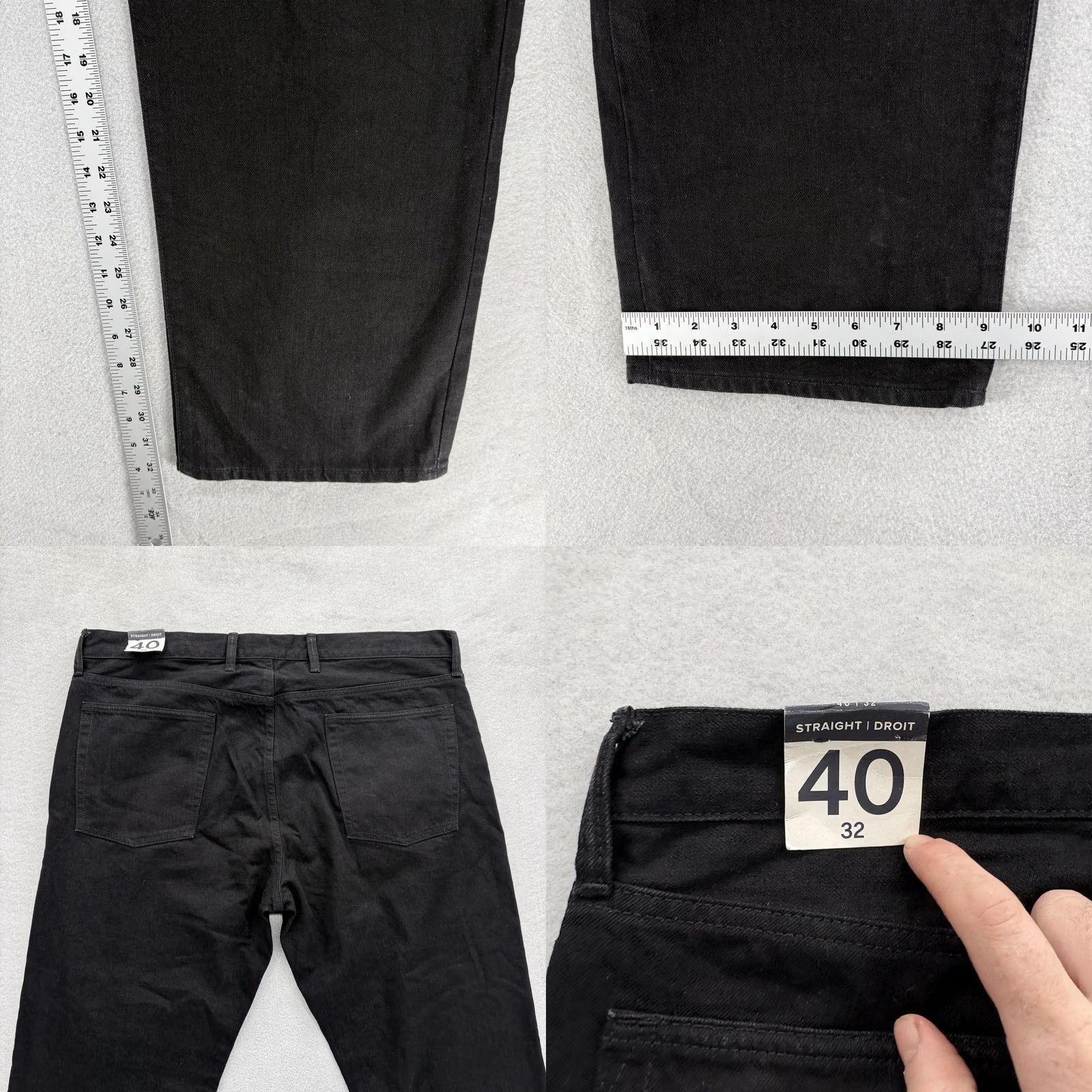 Gap Gap Jeans Mens 40x32 Denim Straight Black Dark Wash NWT Regular Pants Waist 40 Inseam 32 Cotton Zip Size US 40 / EU 56 - 8 Thumbnail