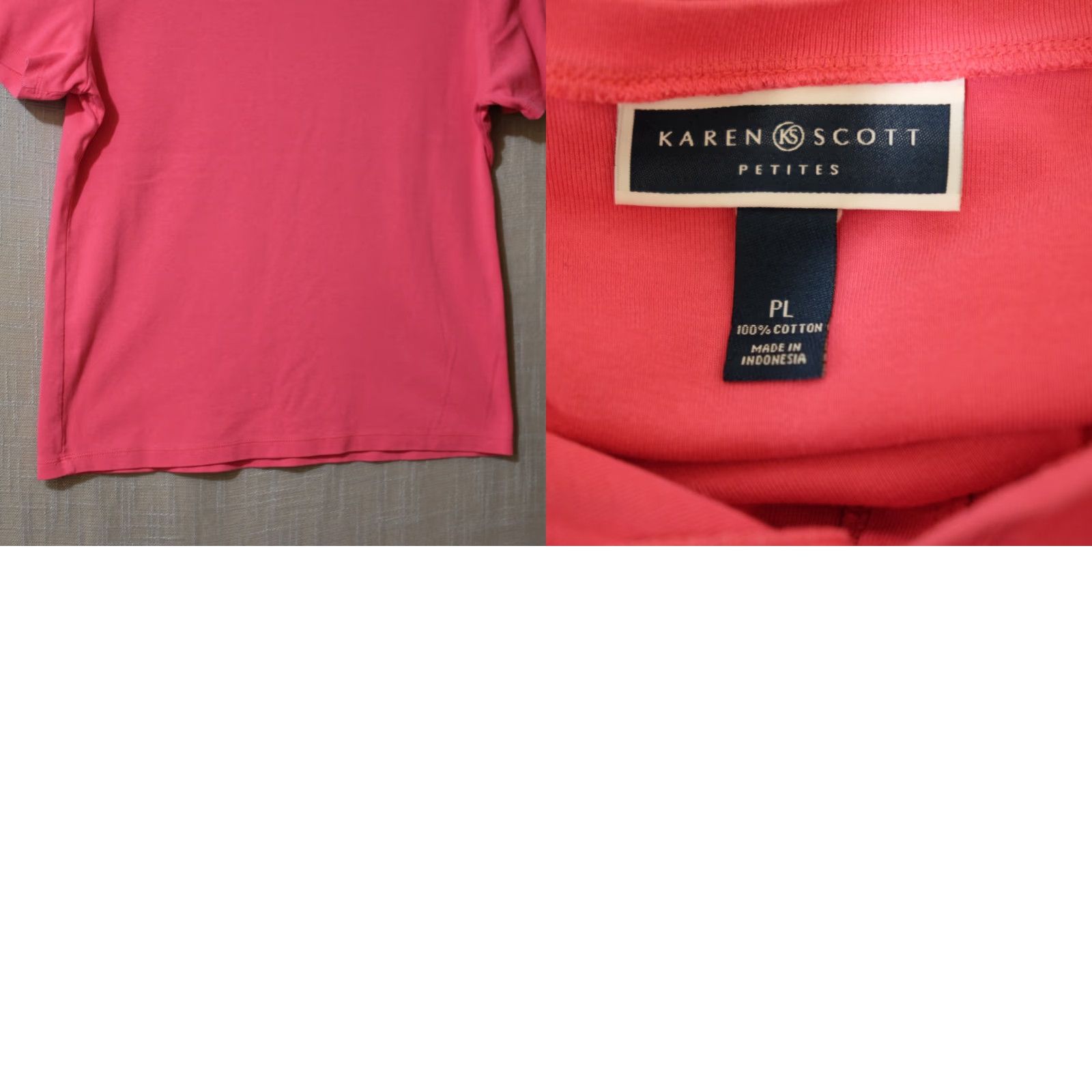 Vintage Karen Scott Blouse Short Sleeve Henley Neck Womens Pink MEGENTA PL #A7-10 Size L / US 10 / IT 46 - 8 Thumbnail