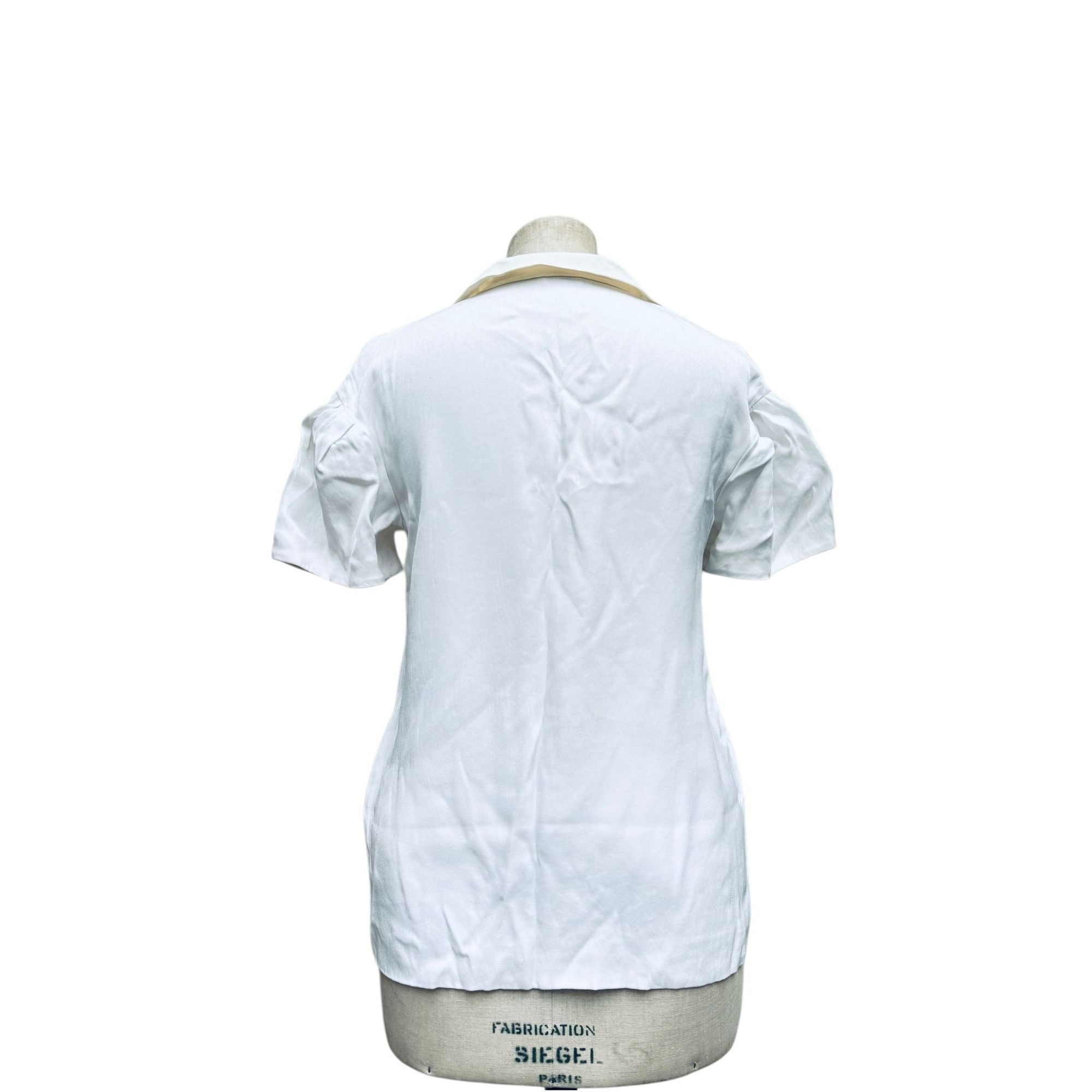 Miu Miu White viscose shirt with ruffled collar Size M / US 6-8 / IT 42-44 - 3 Thumbnail