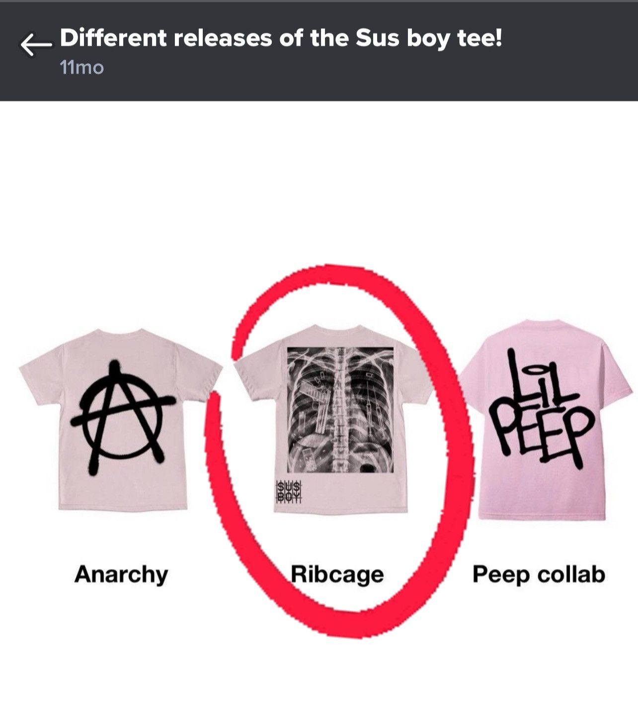 Sus Boy Sus Boy Ribcage OG Pink Tee XL Lil Peep GBC TSA Susboy Size US XL / EU 56 / 4 - 8 Thumbnail