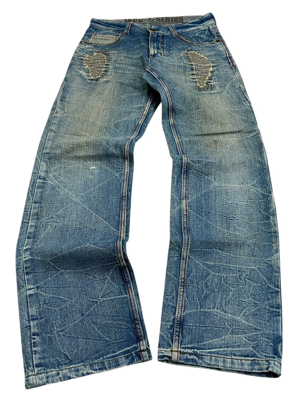 Japanese Brand Jack Serika Japan Denim Light Wash Mud Clawn Distressed Size US 31 - 2 Thumbnail