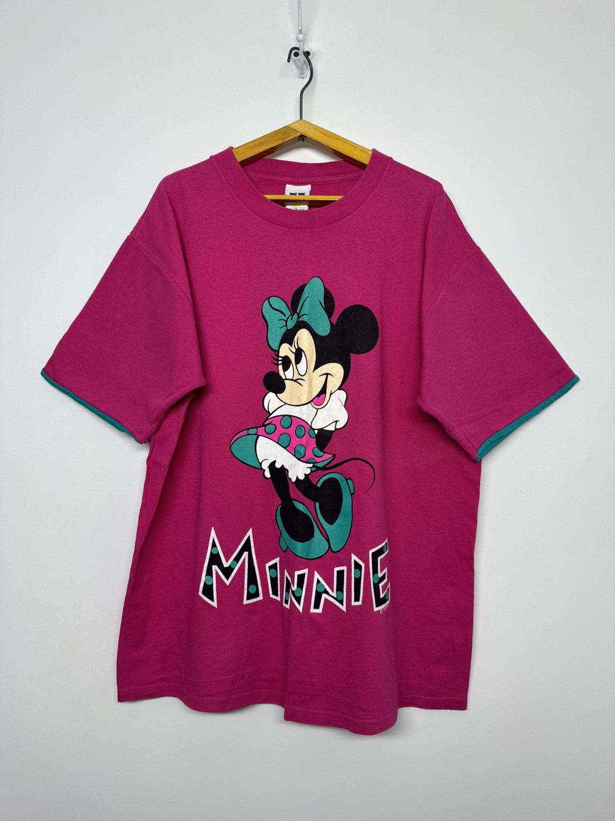 Disney Vintage 1990s Minnie Mouse Pink Tee Minnie Mickey Mouse Tee Size US L / EU 52-54 / 3 - 1 Thumbnail
