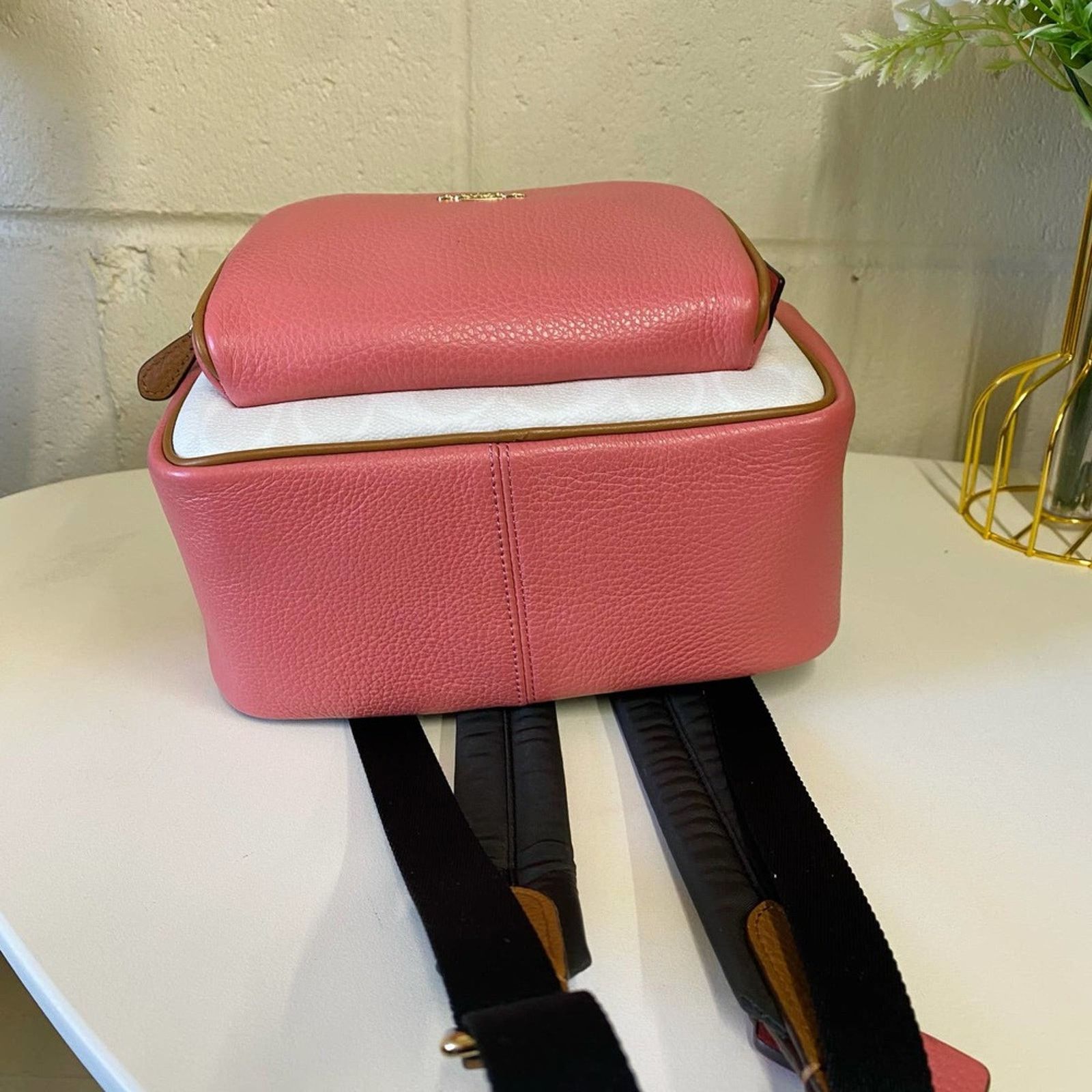 Coach Coach C8257 Mini Court Backpack In Sig Canvas In Chalk/Taffy Size ONE SIZE - 8 Thumbnail
