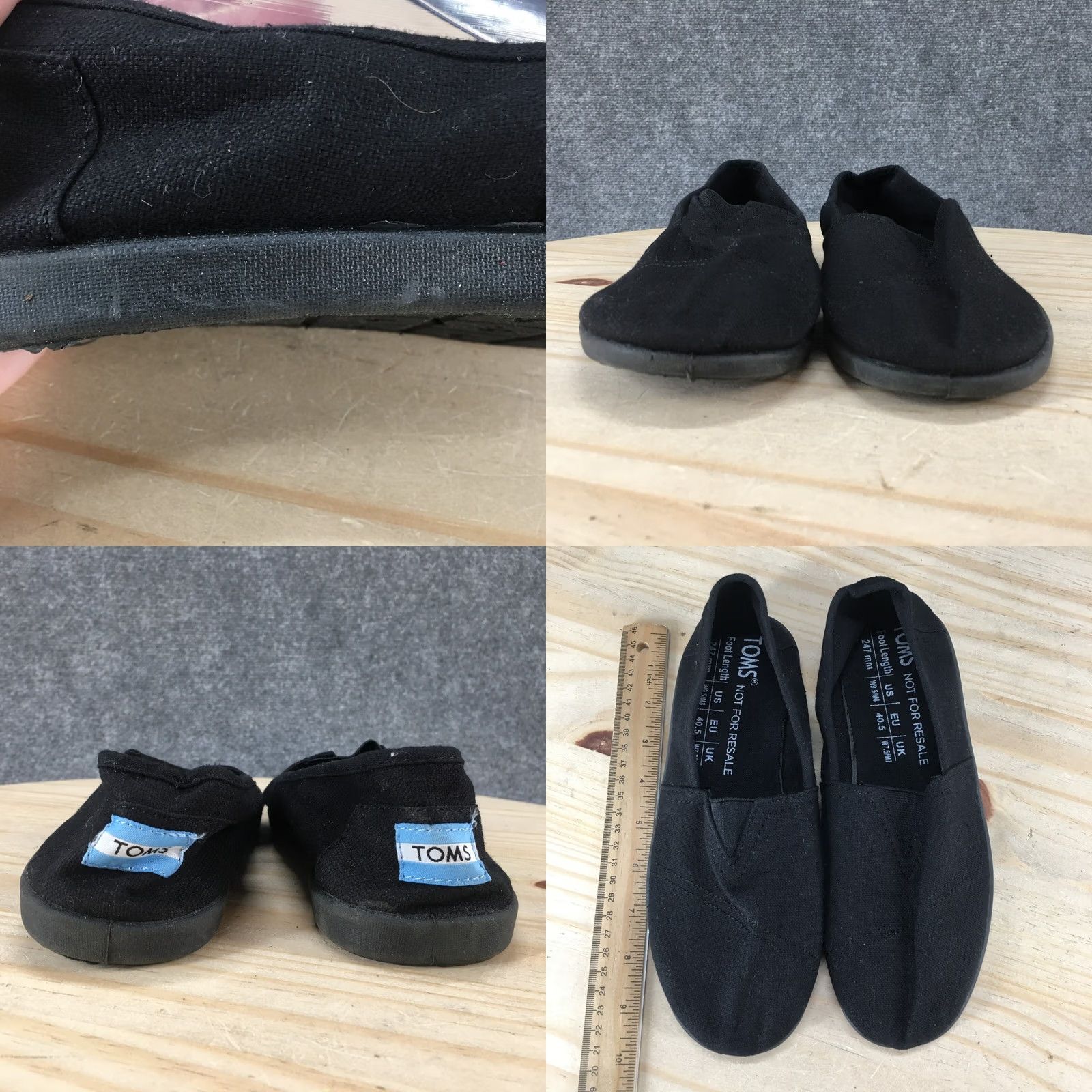 Toms TOMS Shoes Womens 9.5 Mens 8 Slip On Black Canvas Casual Comfort Low Top Flats - Casual Shoes - Black Canvas Slip-On - Womens Mens - TOMS Size L / US 10 / IT 46 - 8 Thumbnail