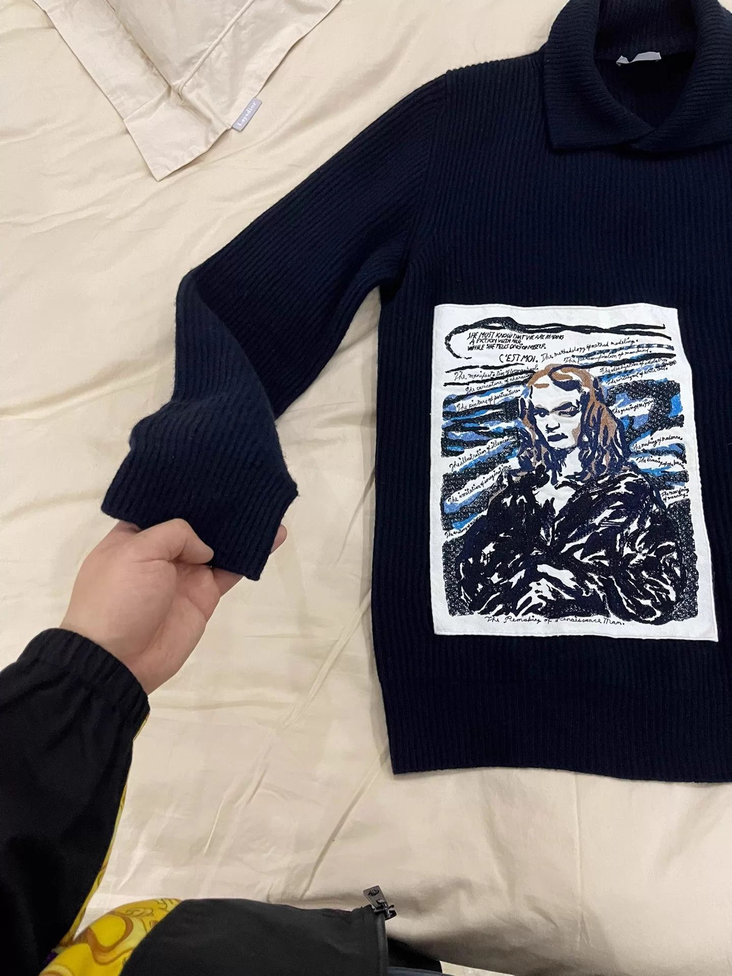 Dior Dior Runway Embroidered Wool-Cashmere Shirt Collar Sweater M Size US M / EU 48-50 / 2 - 2 Thumbnail