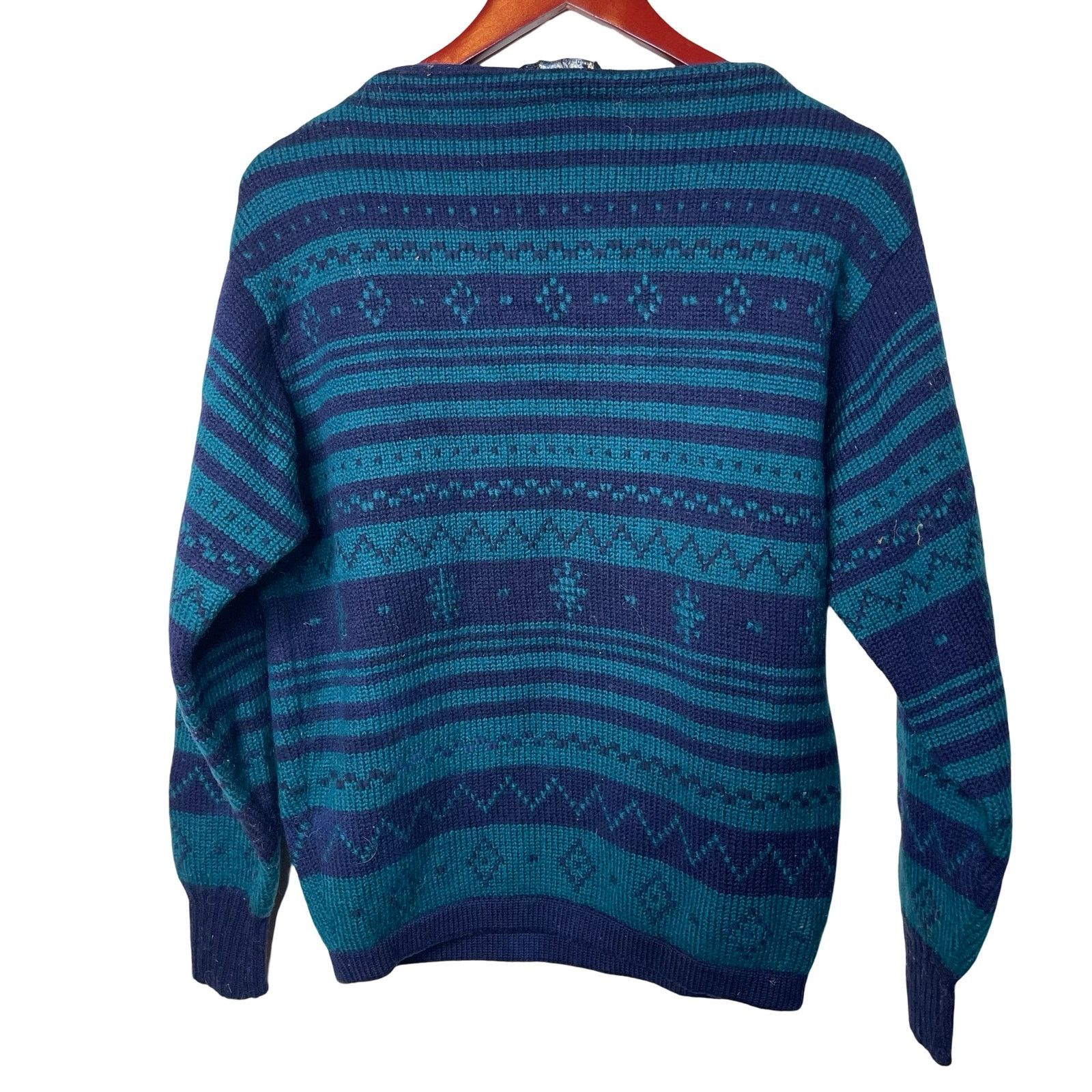 Other Vintage Carlo Gruber navy teal granpacore boatneck sweater M Size US M / EU 48-50 / 2 - 2 Thumbnail
