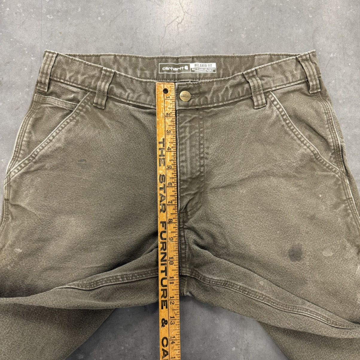 Carhartt × Carhartt Wip × Vintage Vintage Carhartt Faded Distressed Olive Green Work Pants Size US 32 / EU 48 - 19 Thumbnail
