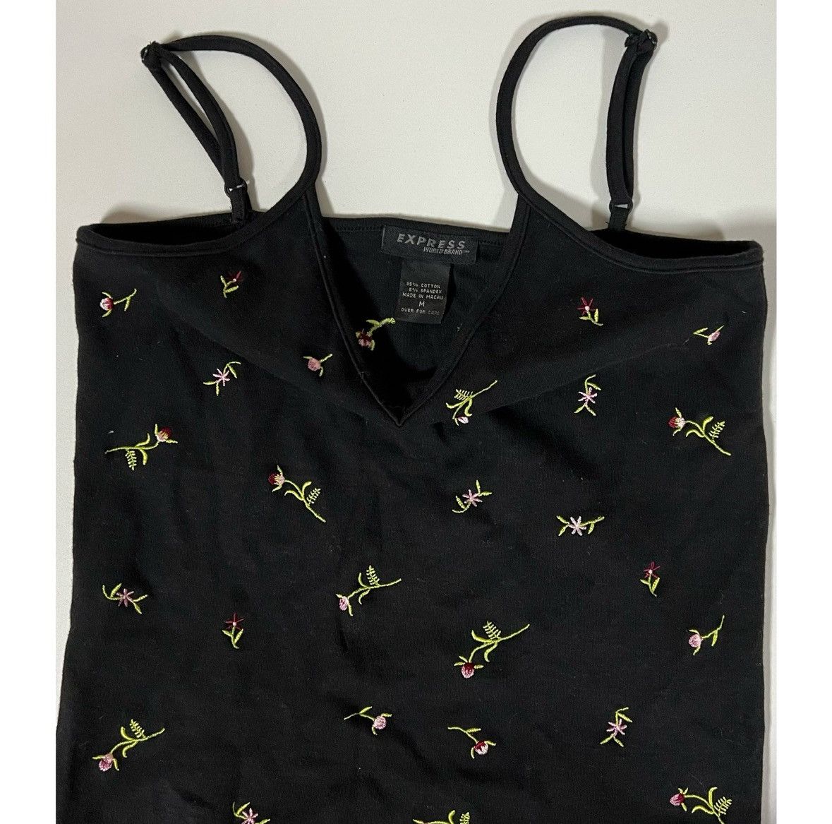 Express Express Black Floral Boho Bohemian Tank Top Shirt Size M 🌸✨ Size M / US 6-8 / IT 42-44 - 5 Thumbnail