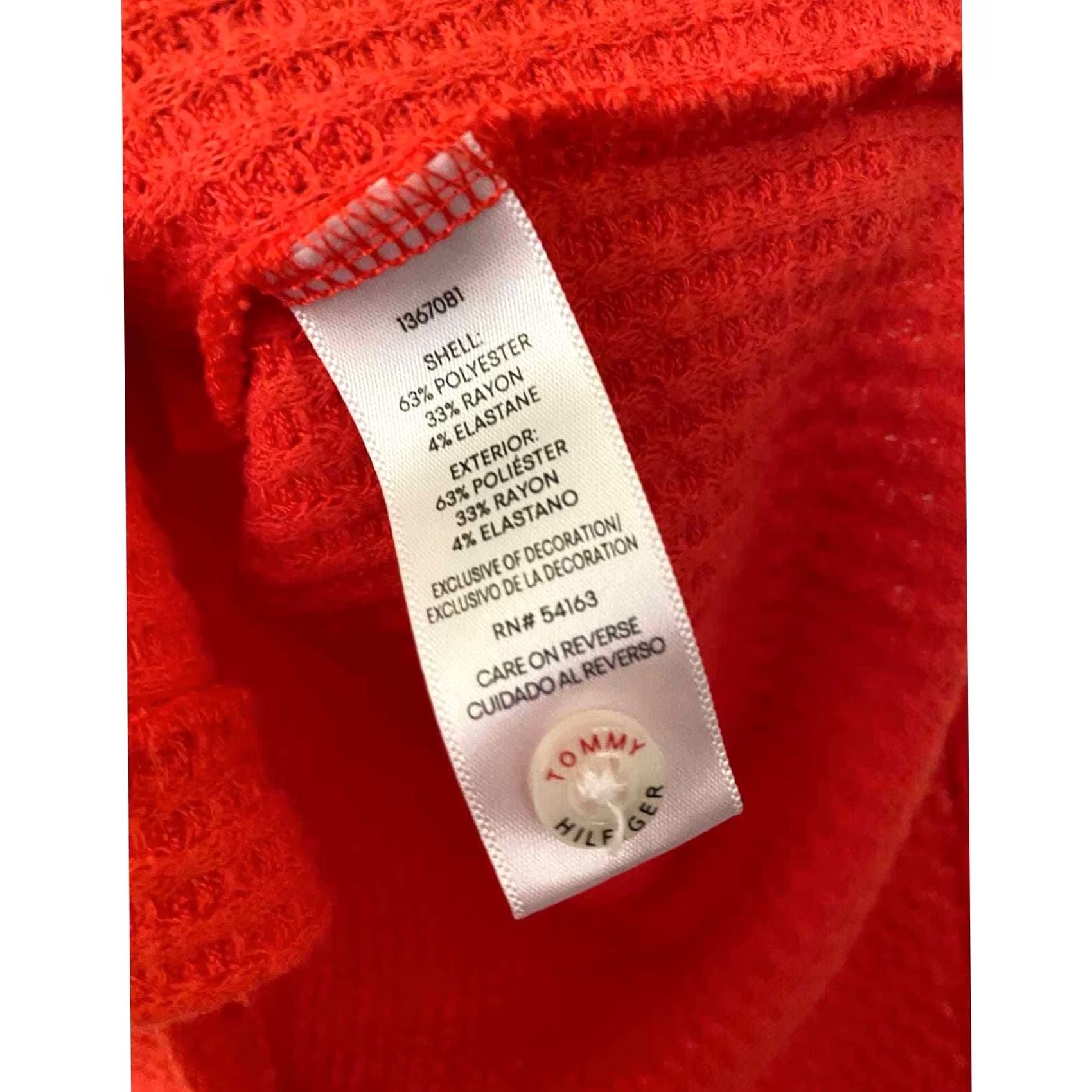 Tommy Hilfiger Tommy Hilfiger Waffle-Knit Button-Up Longsleeve Sweater - Small Women Red Size S / US 4 / IT 40 - 4 Thumbnail