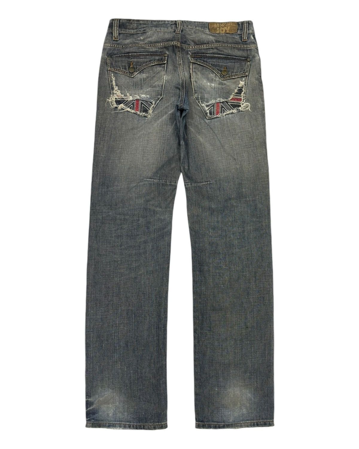 If Six Was Nine 🔥PUNK BRITISH FLAG ABSOLUTE JOY RIPPED DENIM JEANS Size US 33 - 8 Thumbnail