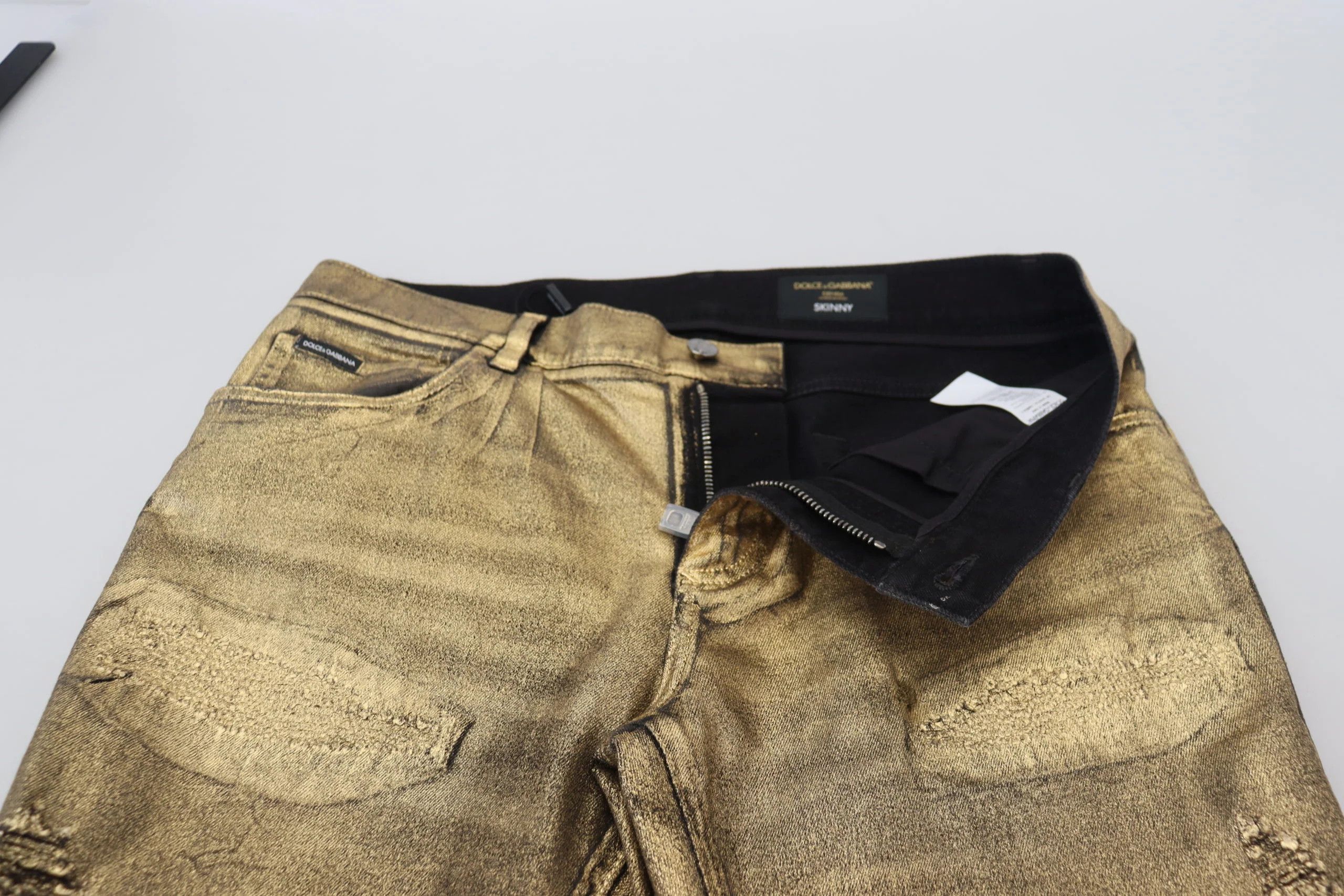 Dolce & Gabbana o1y0125 Logo Jeans in Gold Size US 34 / EU 50 - 5 Thumbnail