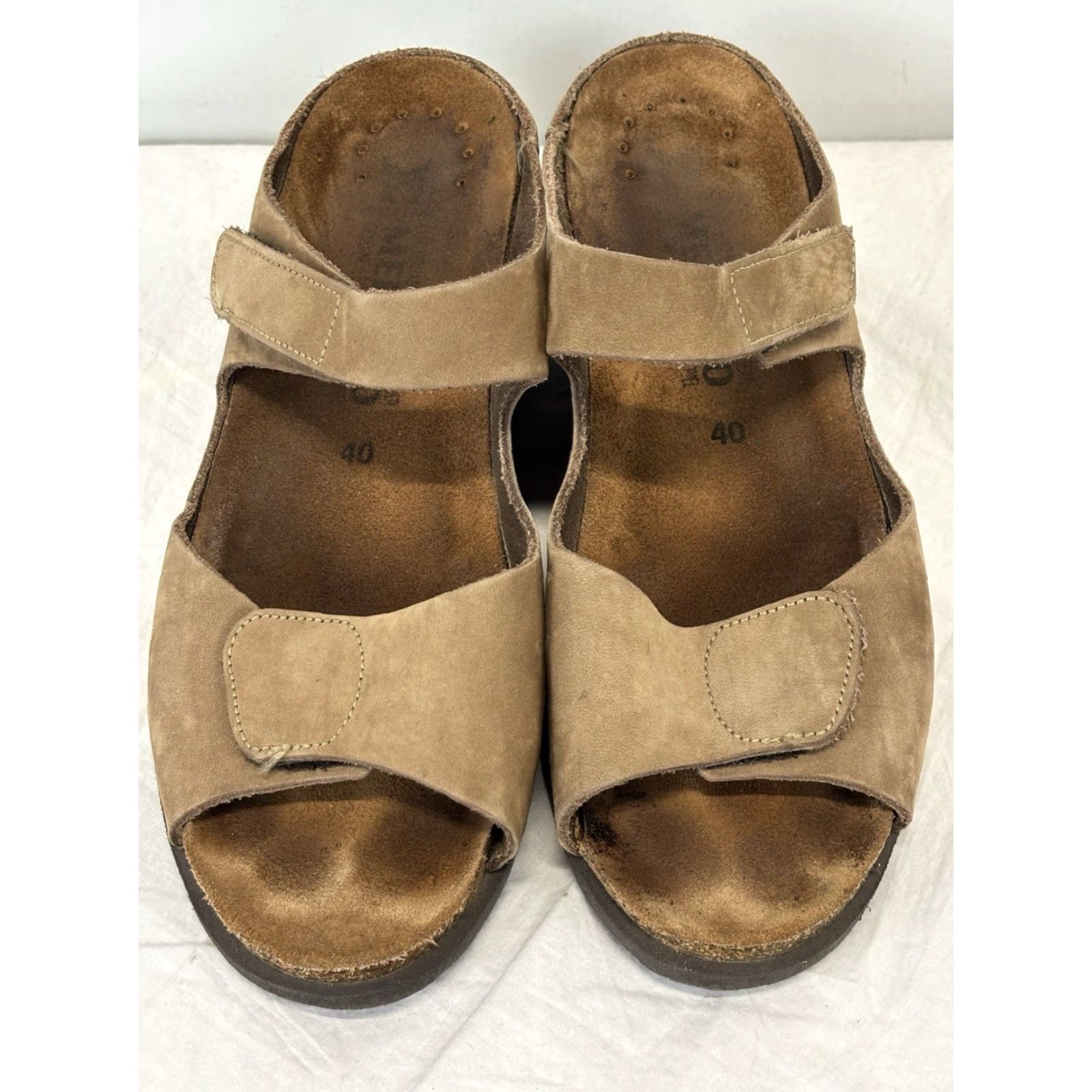 Mephisto Mephisto Sandal Women's Slip-On Mobils Comfort Taupe Leather Suede 10 Medium Brown 40 EU 10 US Fall Spring Summer Size US 10 / IT 40 - 3 Thumbnail