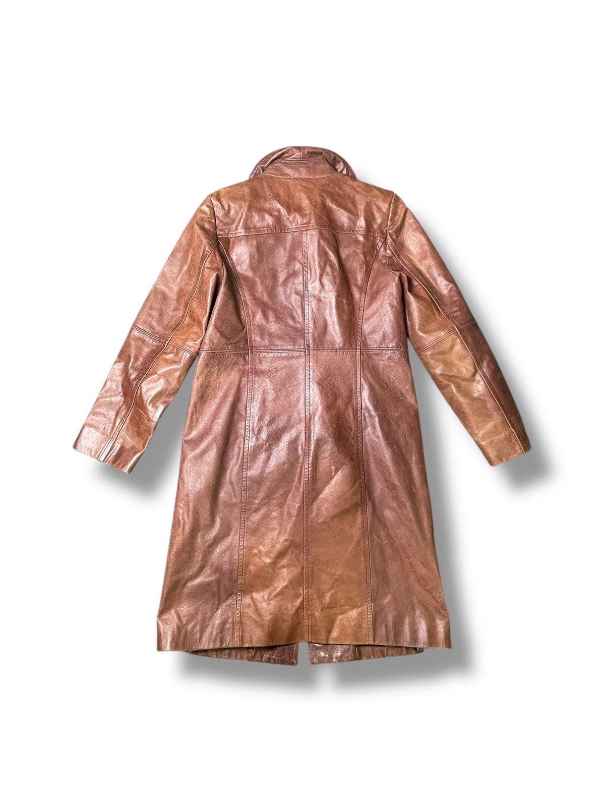 Designer × Michel Klein × Vintage MK Michel Klein Long Leather Jacket (52) Size US XXS / EU 40 - 3 Thumbnail
